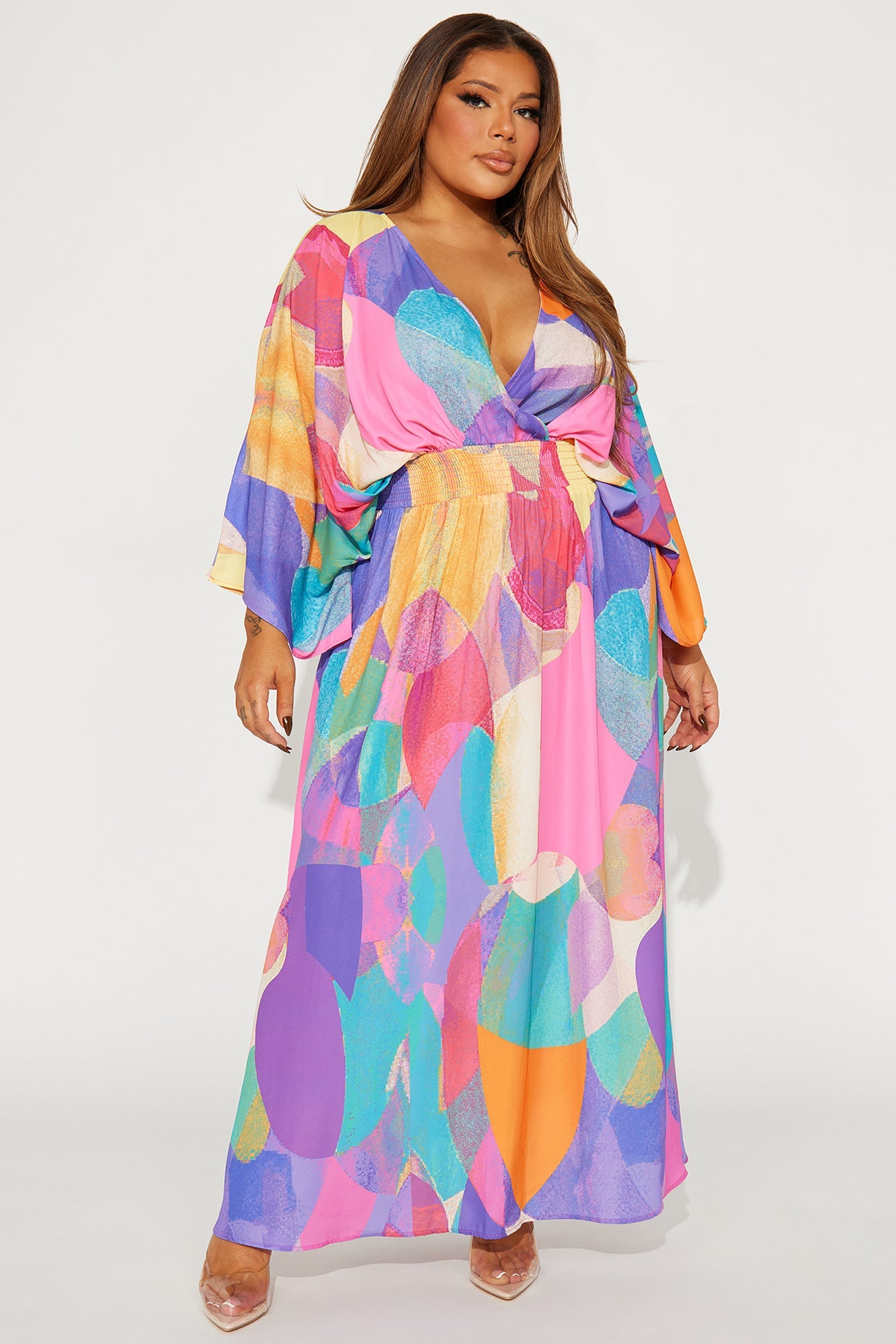 Costa Rica Kaftan Maxi Dress - Yellow/combo