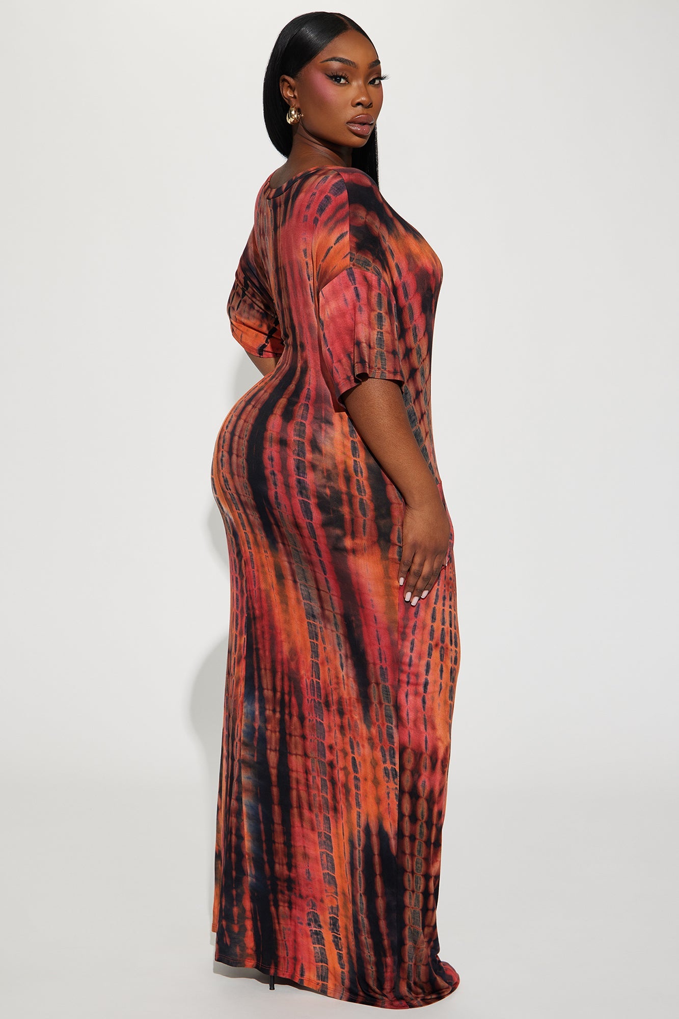 Malikai Tie Dye Maxi Dress - Rust