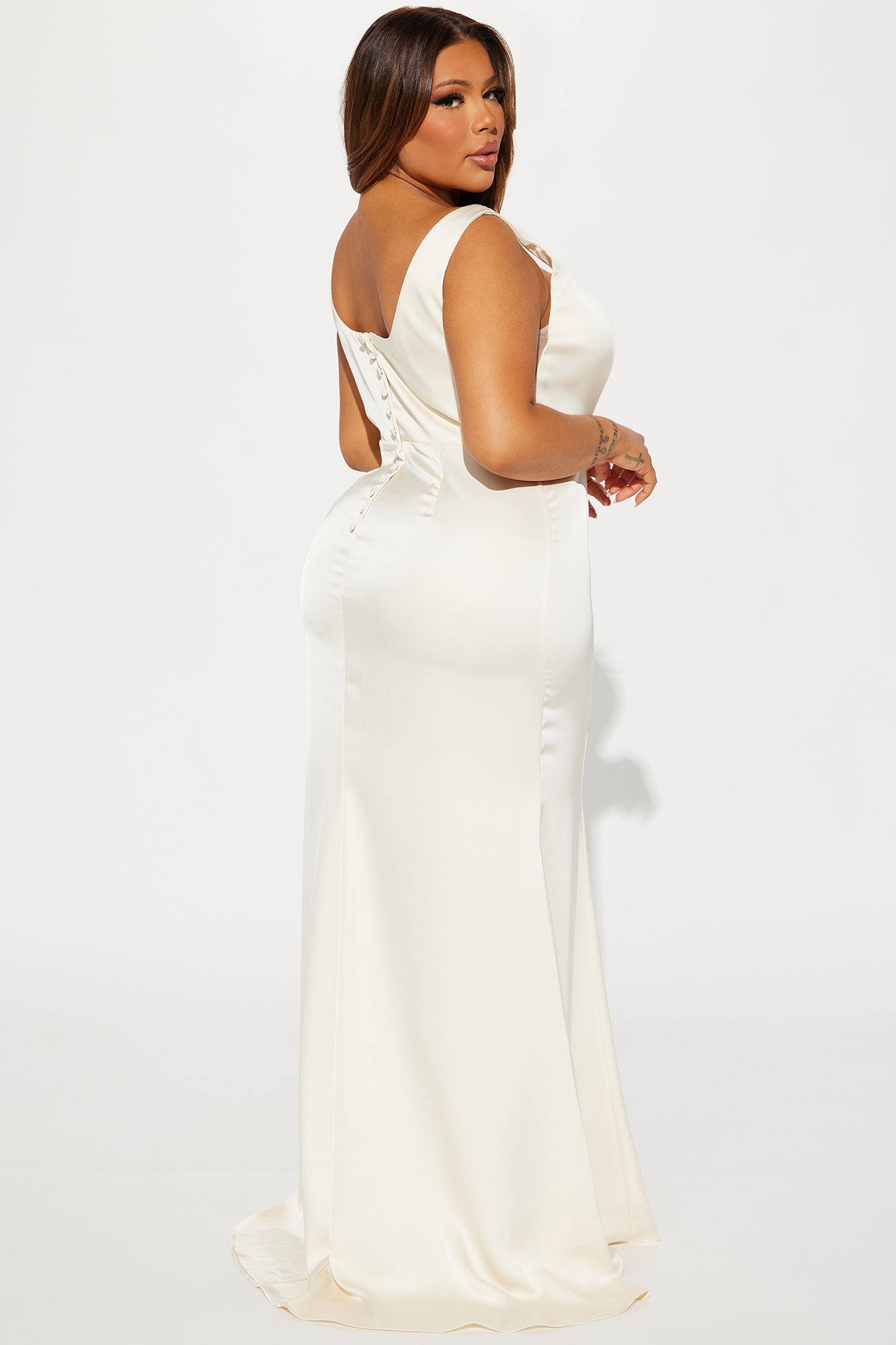 Eve Satin Gown - Cream