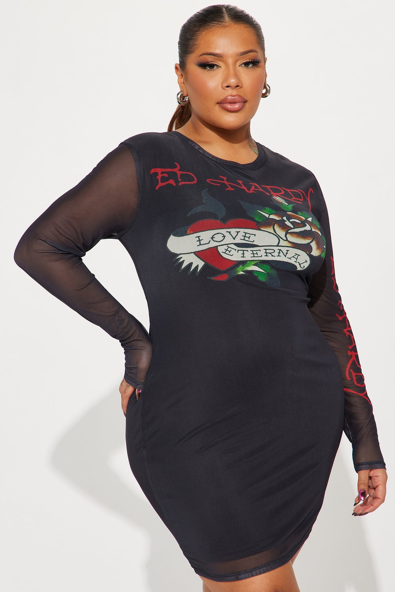 Ed Hardy Love Mini Dress - Black