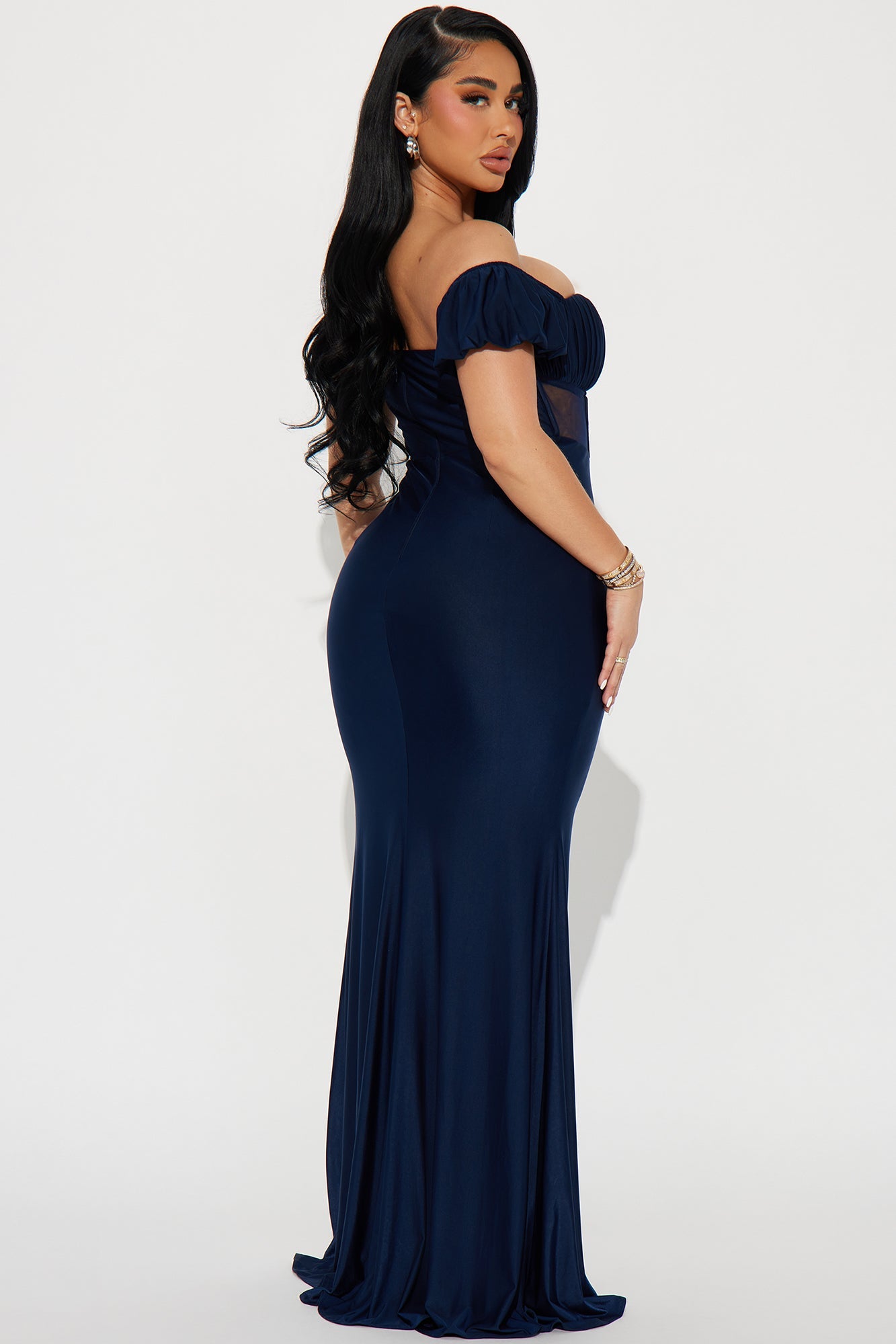 Emma Corset Gown - Navy