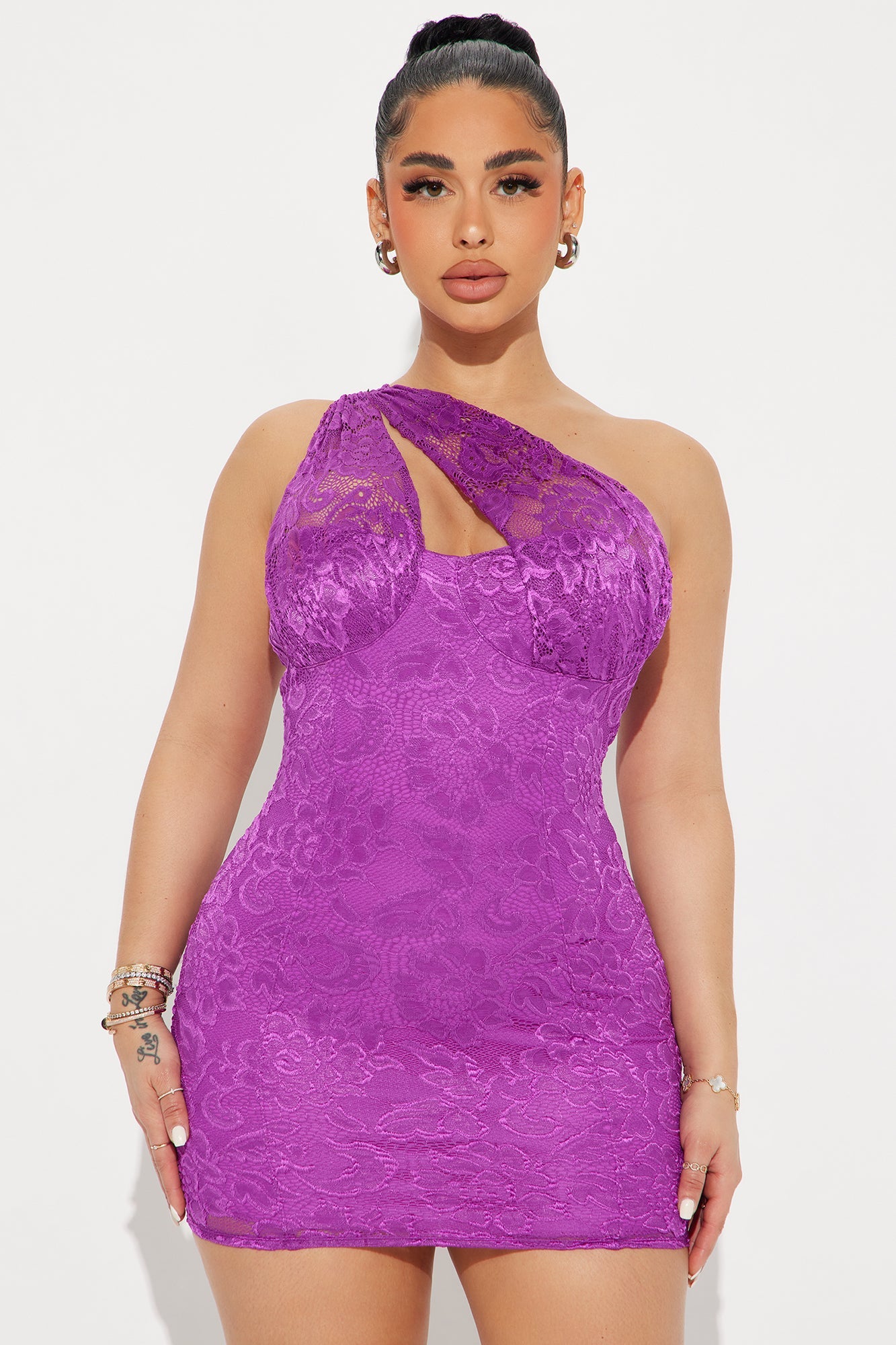 Lolita Lace Micro Mini Dress - Purple