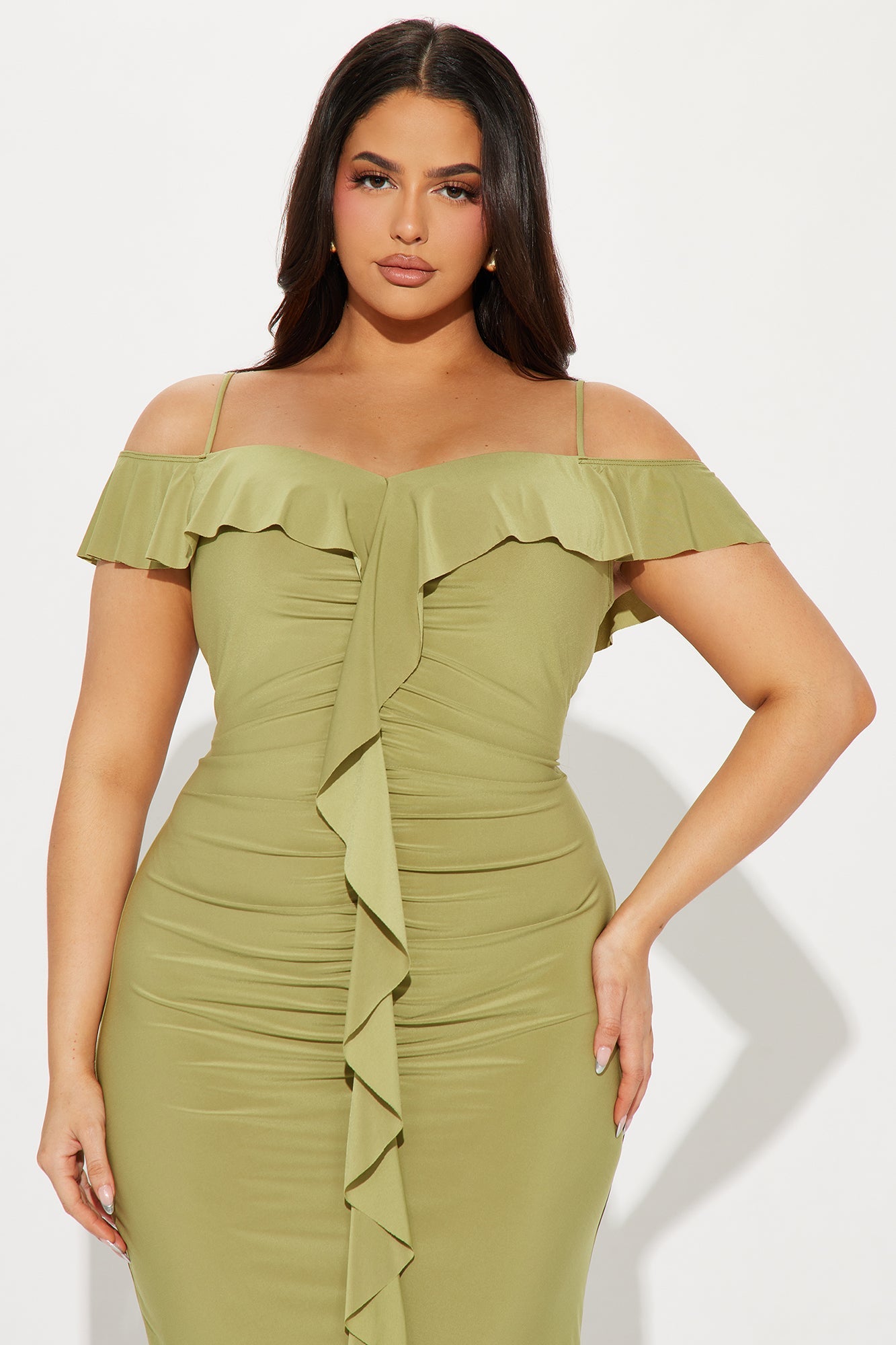 Living It Up Midi Dress - Chartreuse