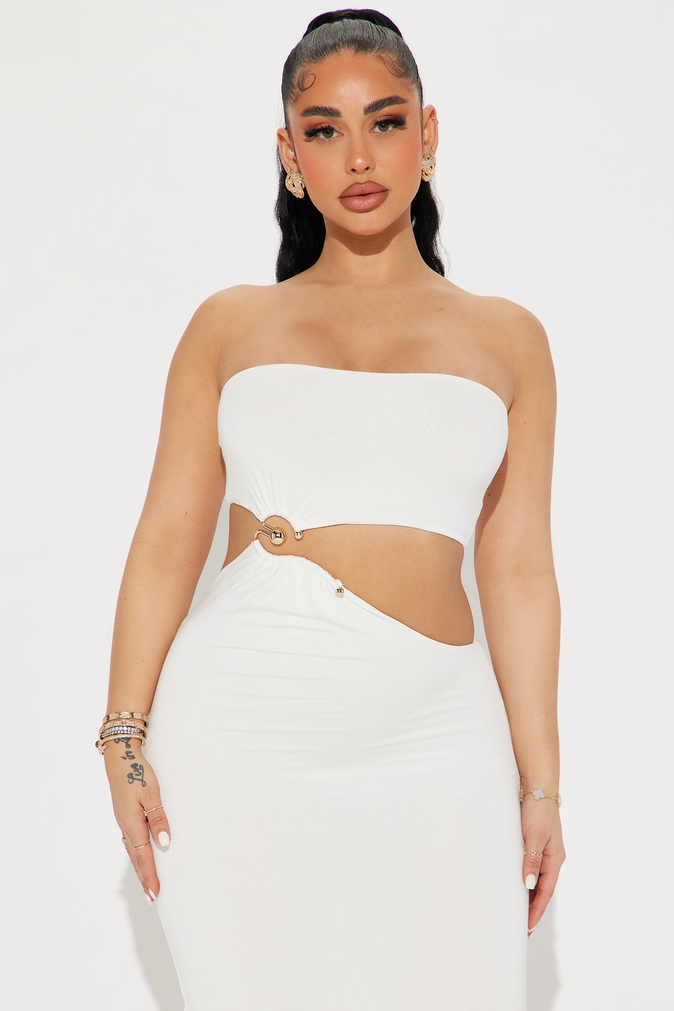 Anna Cutout Maxi Dress - White