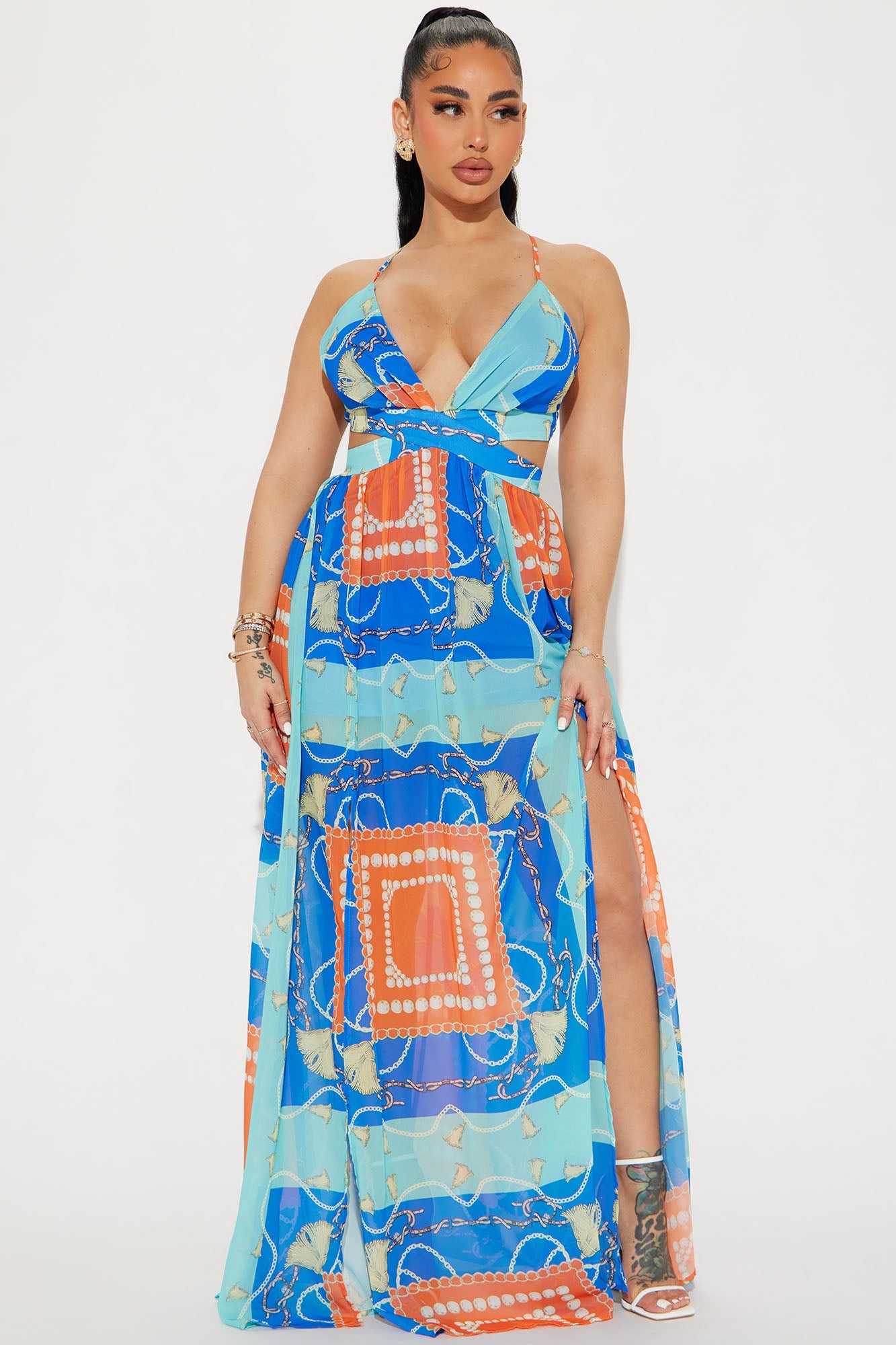 Maylee Chiffon Maxi Dress - Blue