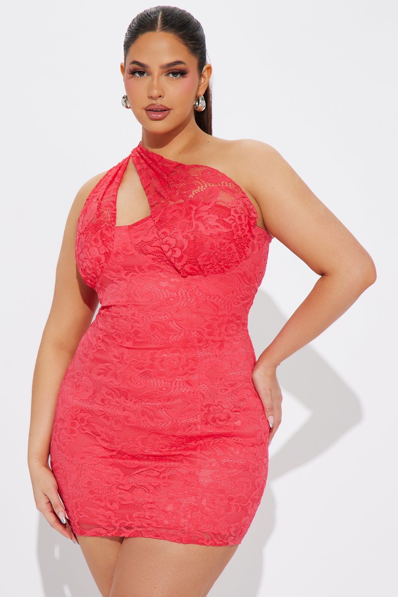 Lolita Lace Micro Mini Dress - Coral