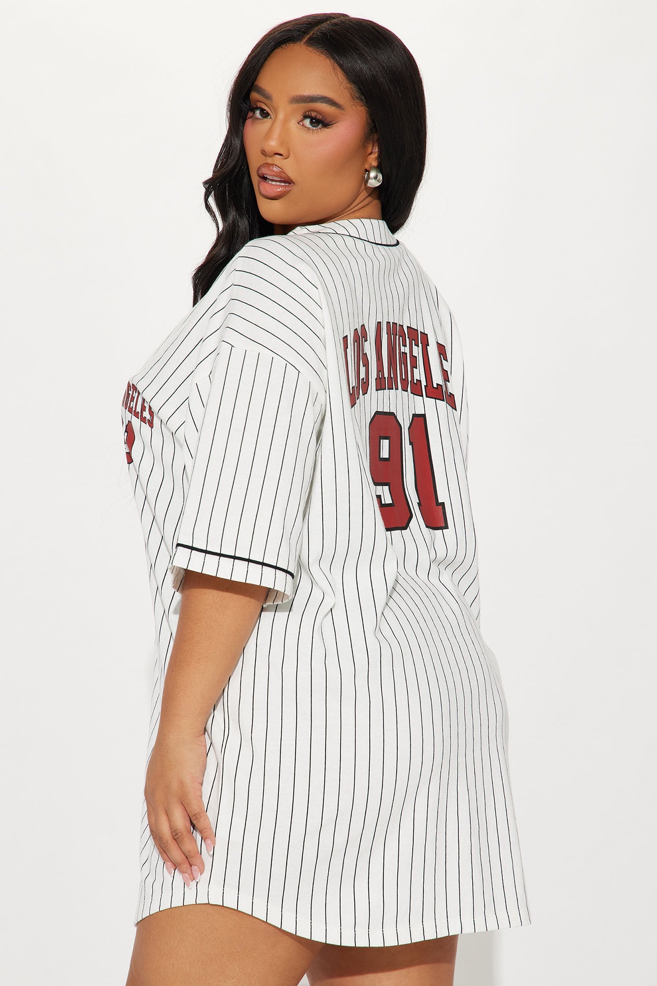 Los Angeles Jersey Mini Dress - White/combo