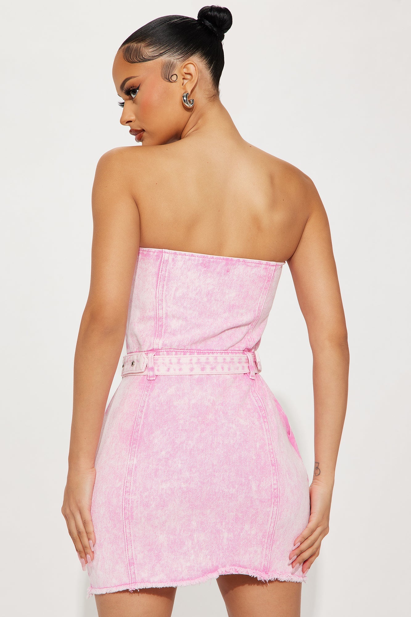 Favorite Denim Mini Dress - Pink