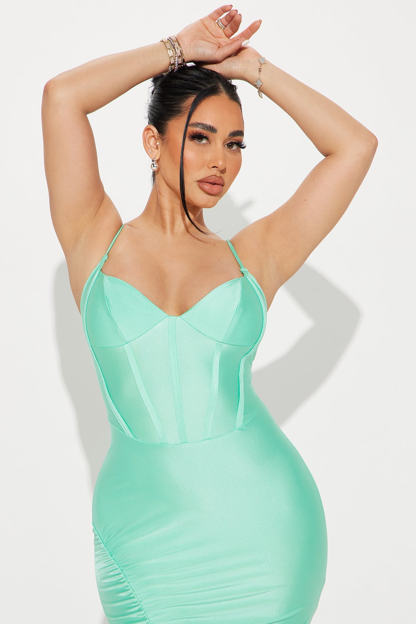 Angelina Corset Gown - Mint