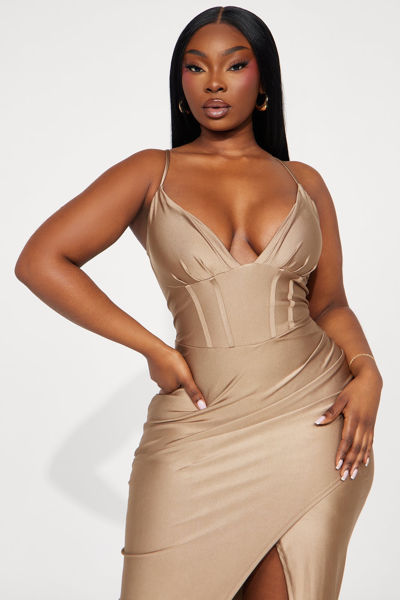 Samantha Corset Gown - Taupe
