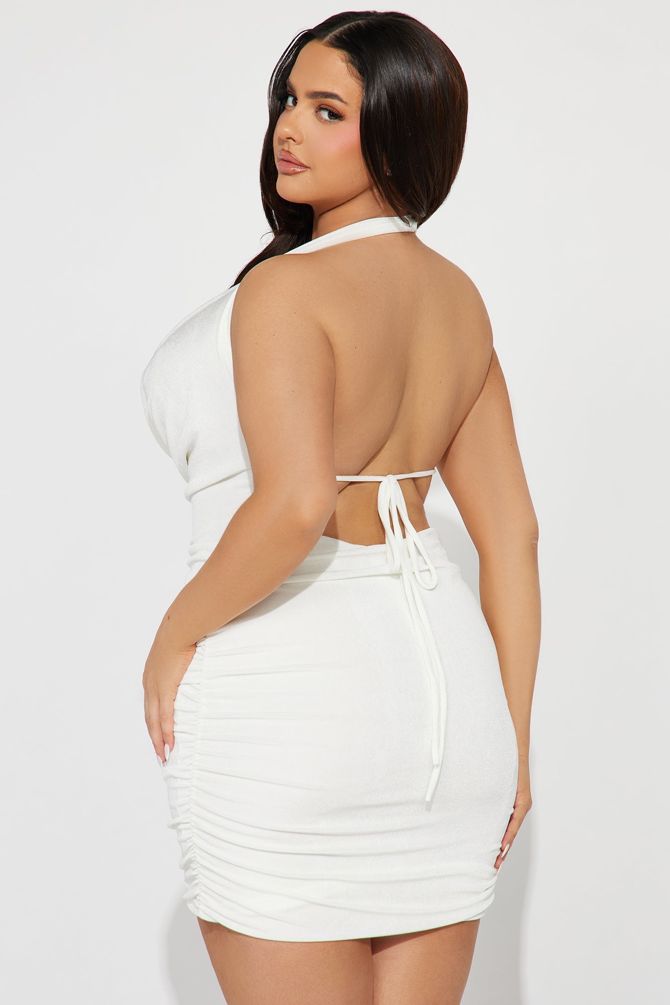 Sol Slinky Micro Mini Dress - Off White