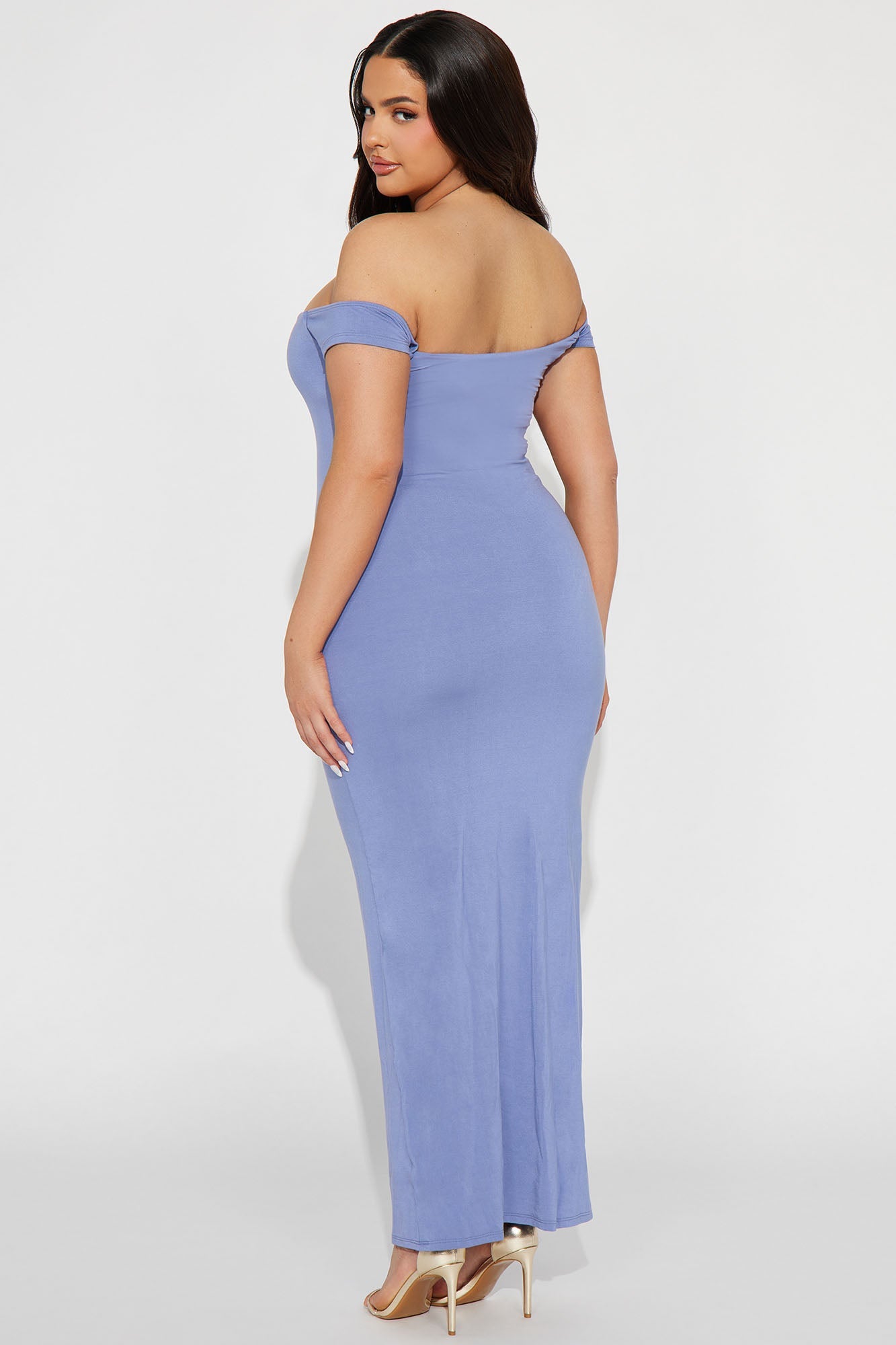 Mina Smooth Double Lined Maxi Dress - Dusty Blue