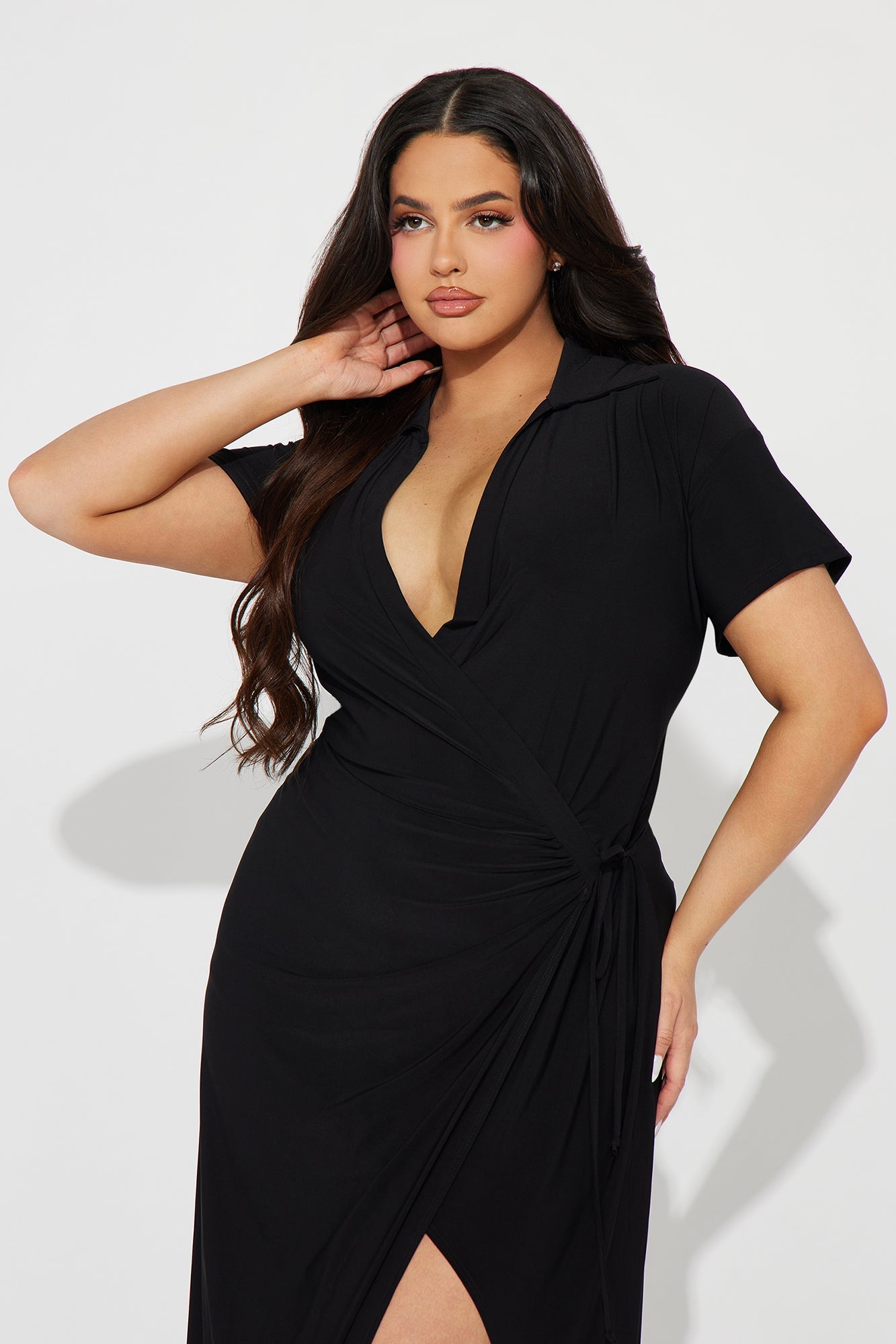 Noa Maxi Wrap Dress - Black