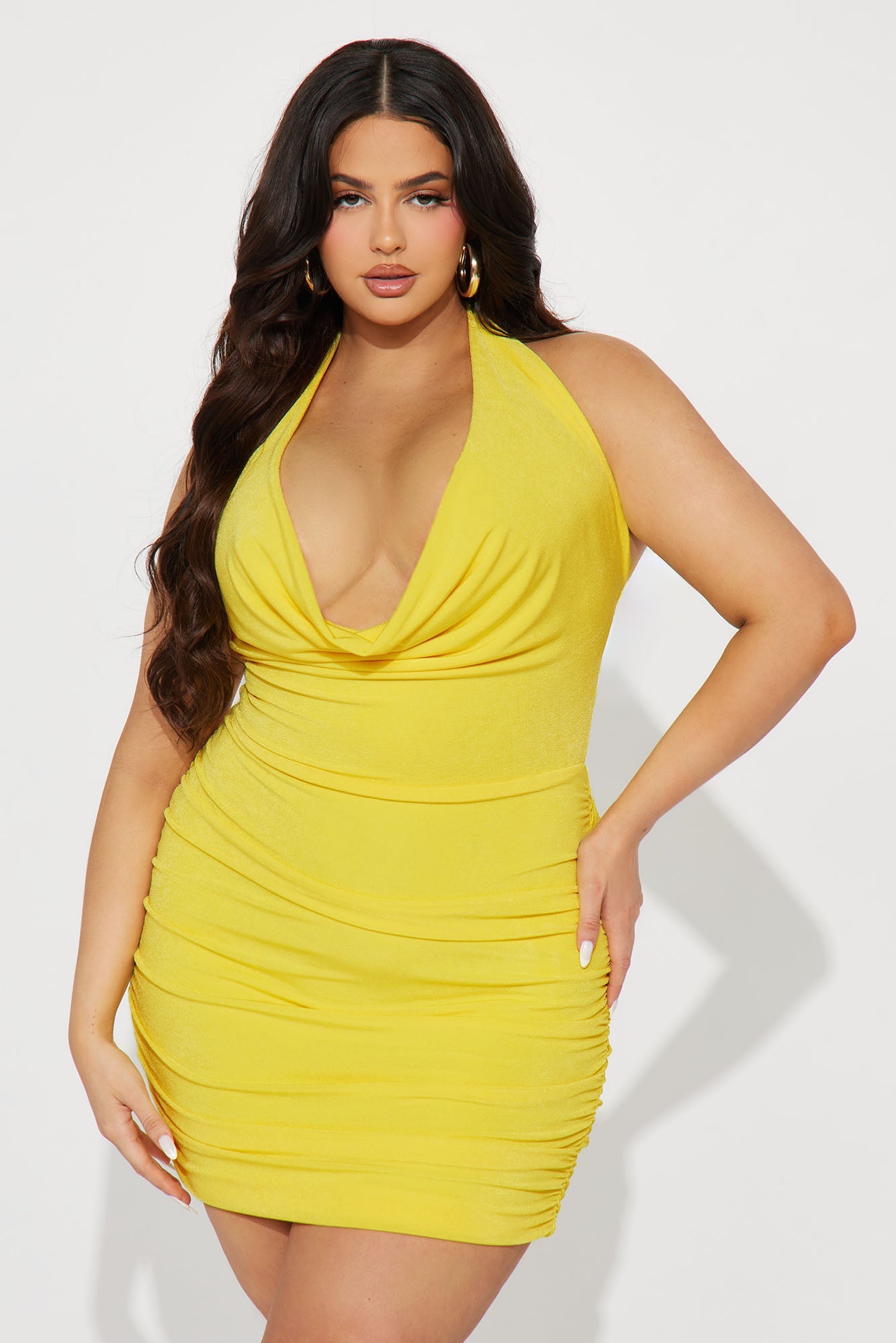 Sol Slinky Micro Mini Dress - Yellow