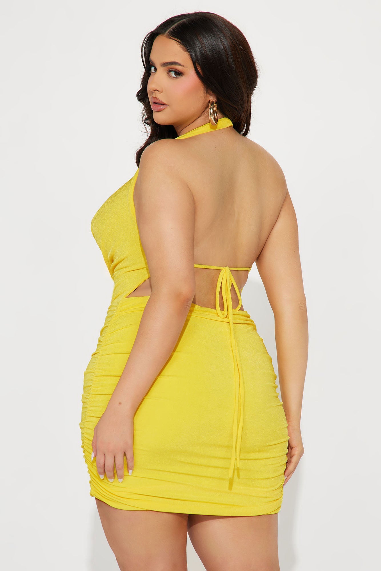 Sol Slinky Micro Mini Dress - Yellow