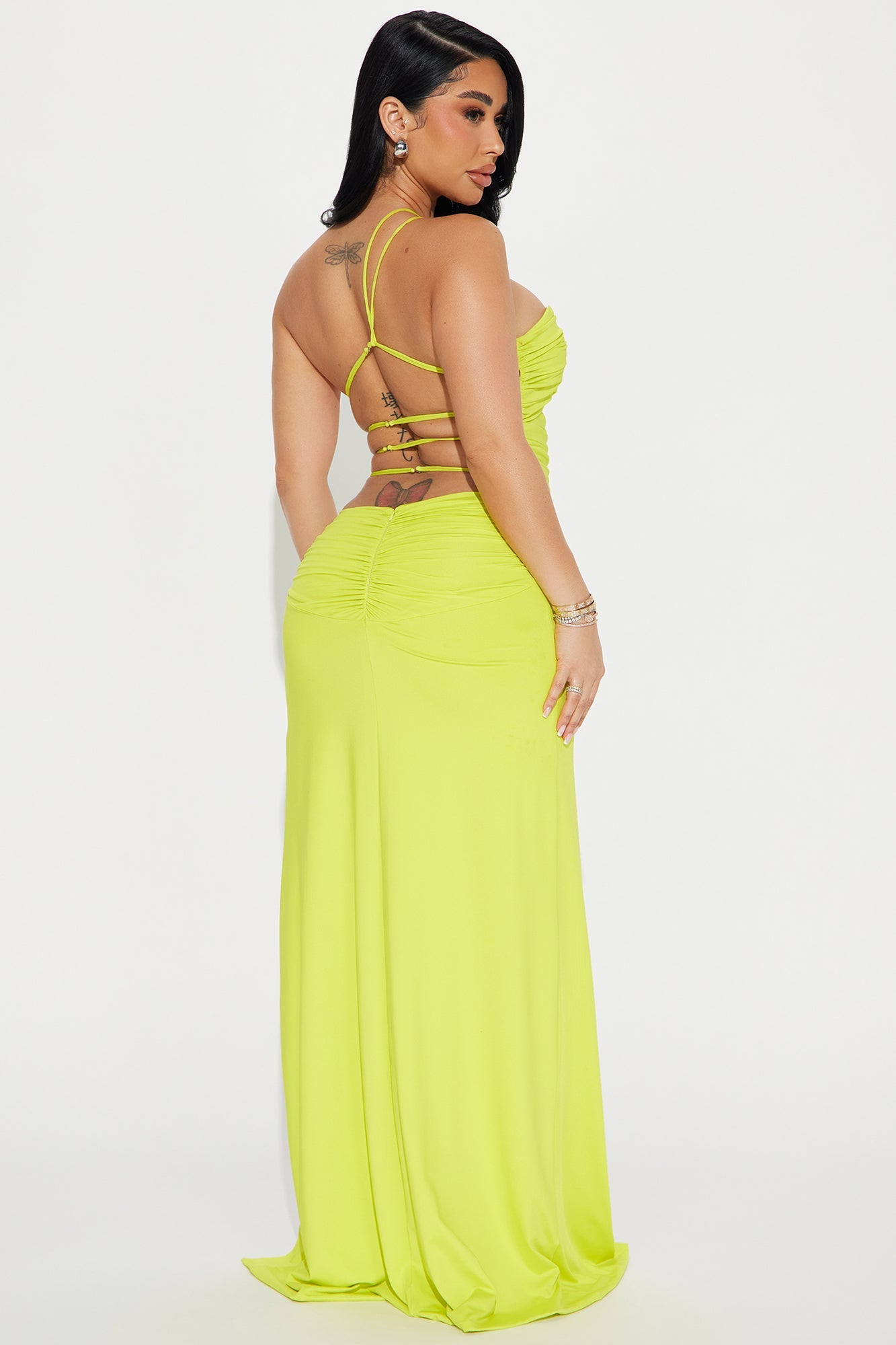 Dana Cutout Maxi Dress - Lime