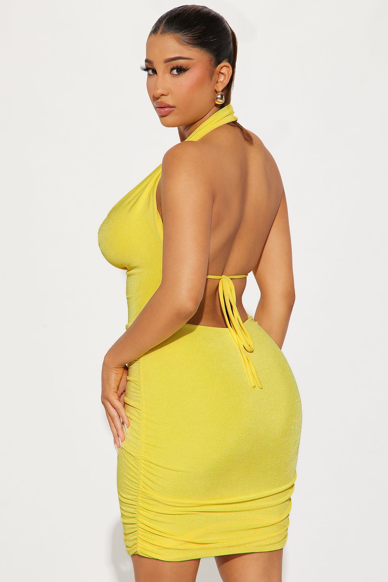Sol Slinky Micro Mini Dress - Yellow