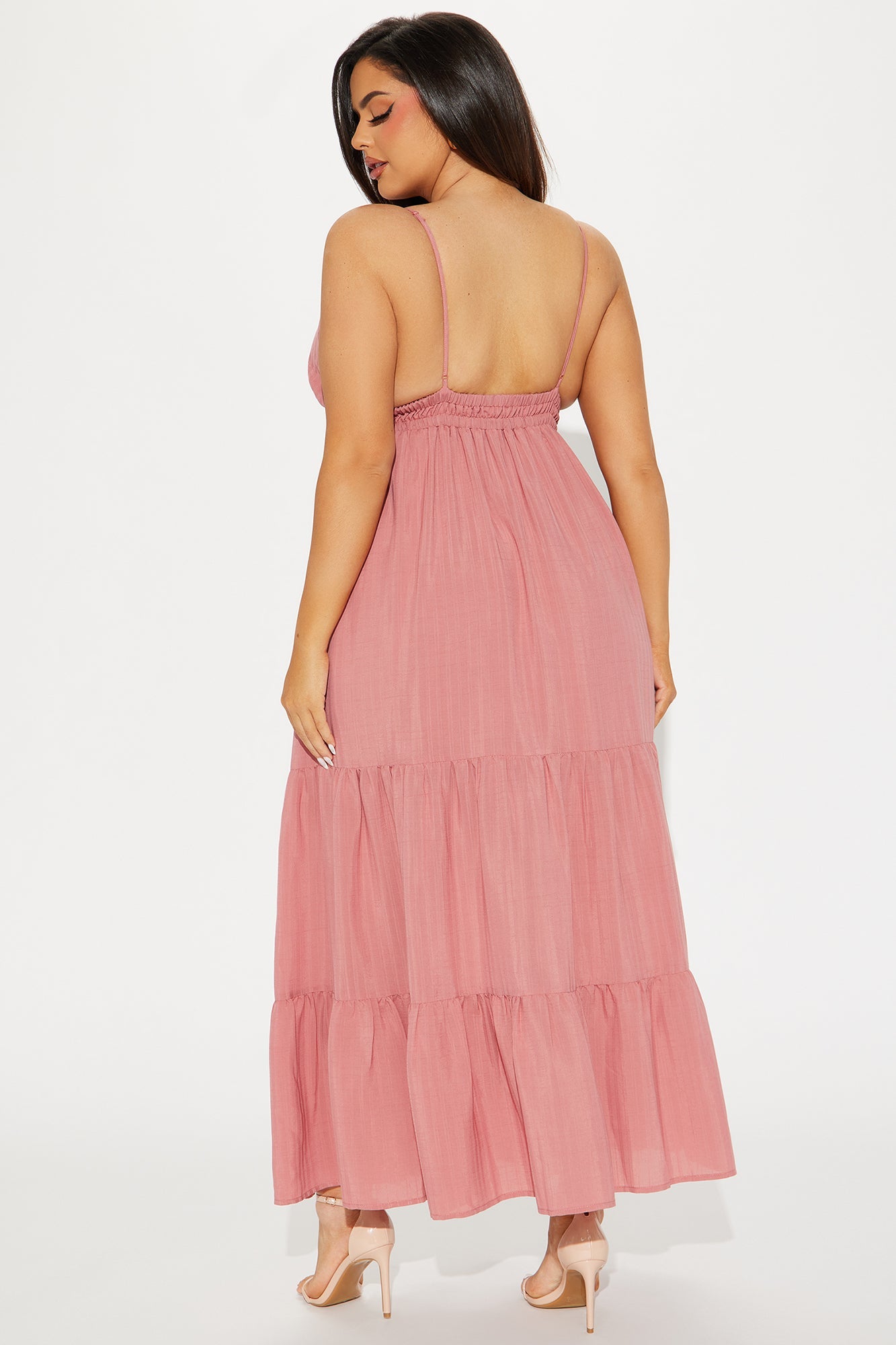 Autumn Linen Maxi Dress - Rust