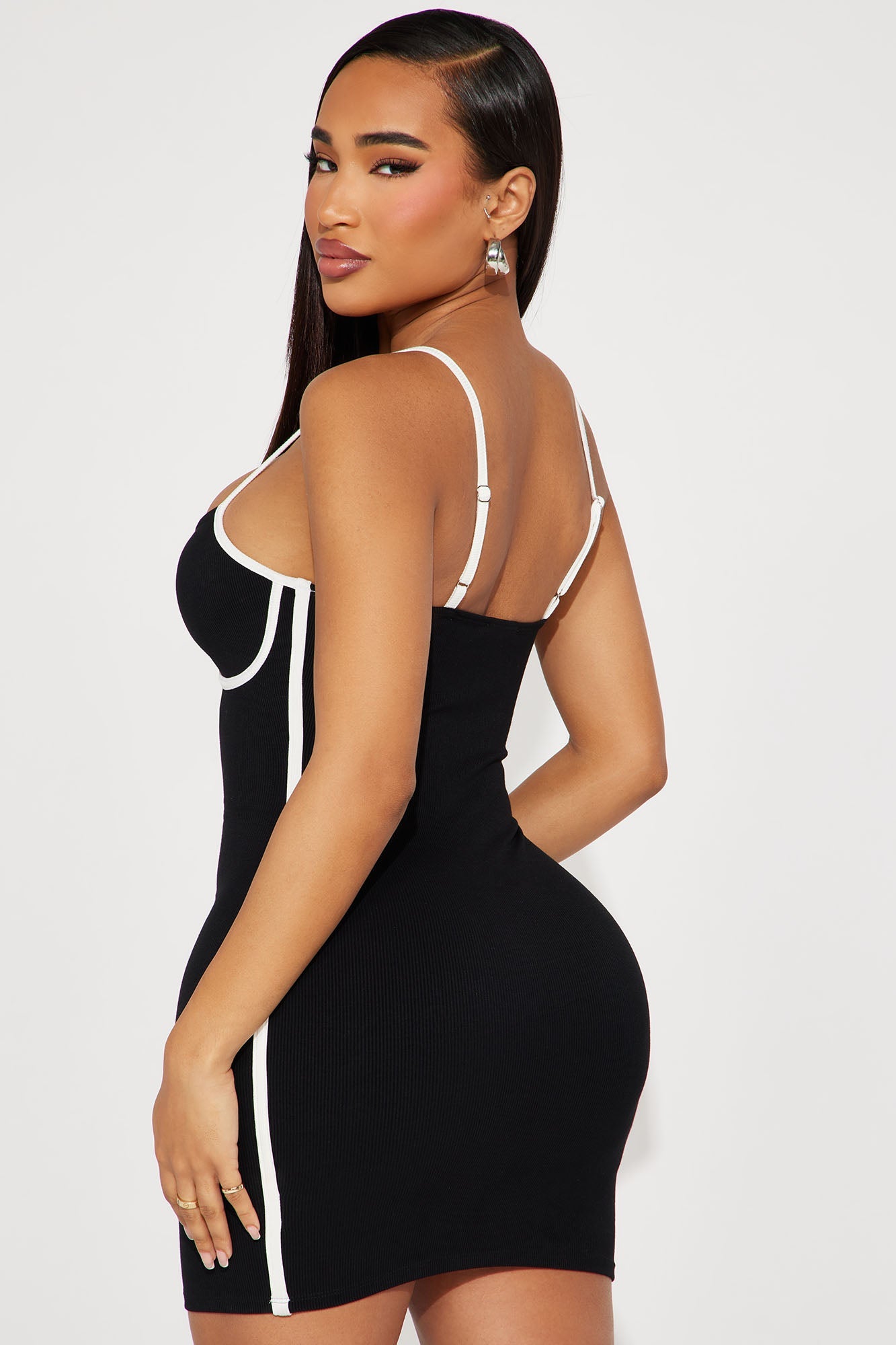 Lovergirl Ribbed Micro Mini Dress - Black/White