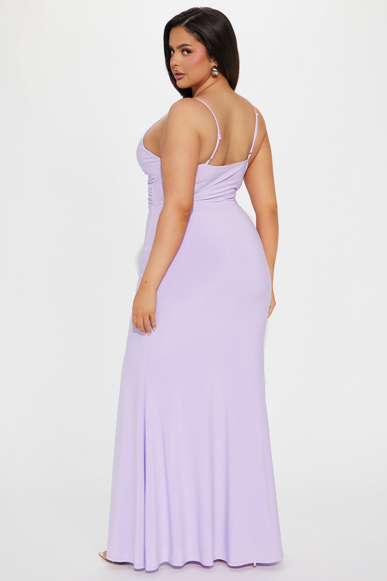 Hailey Ruffle Slit Gown - Lavender