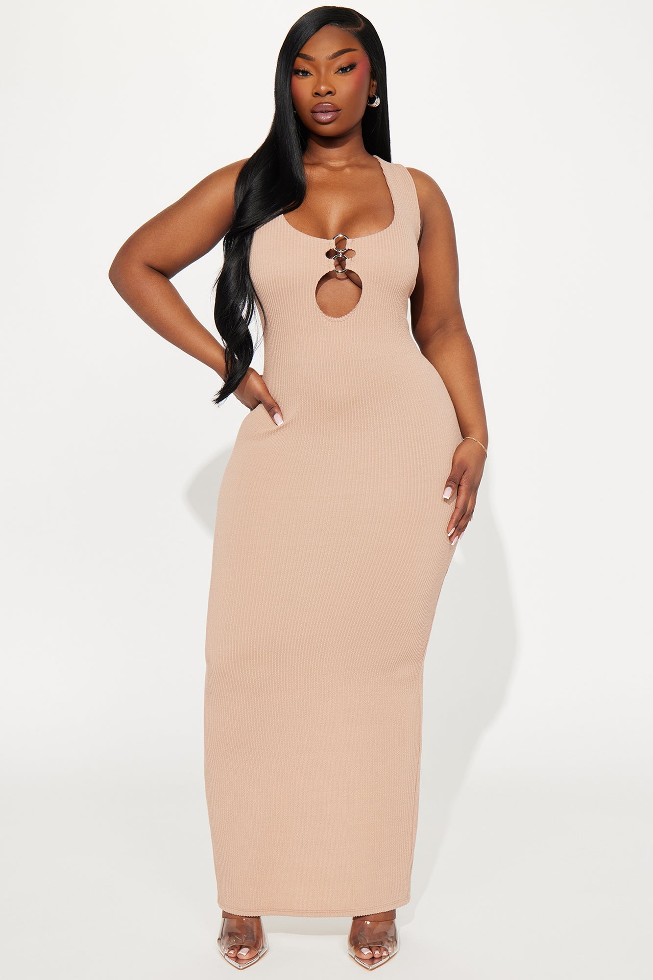Corina Textured Maxi Dress - Mocha
