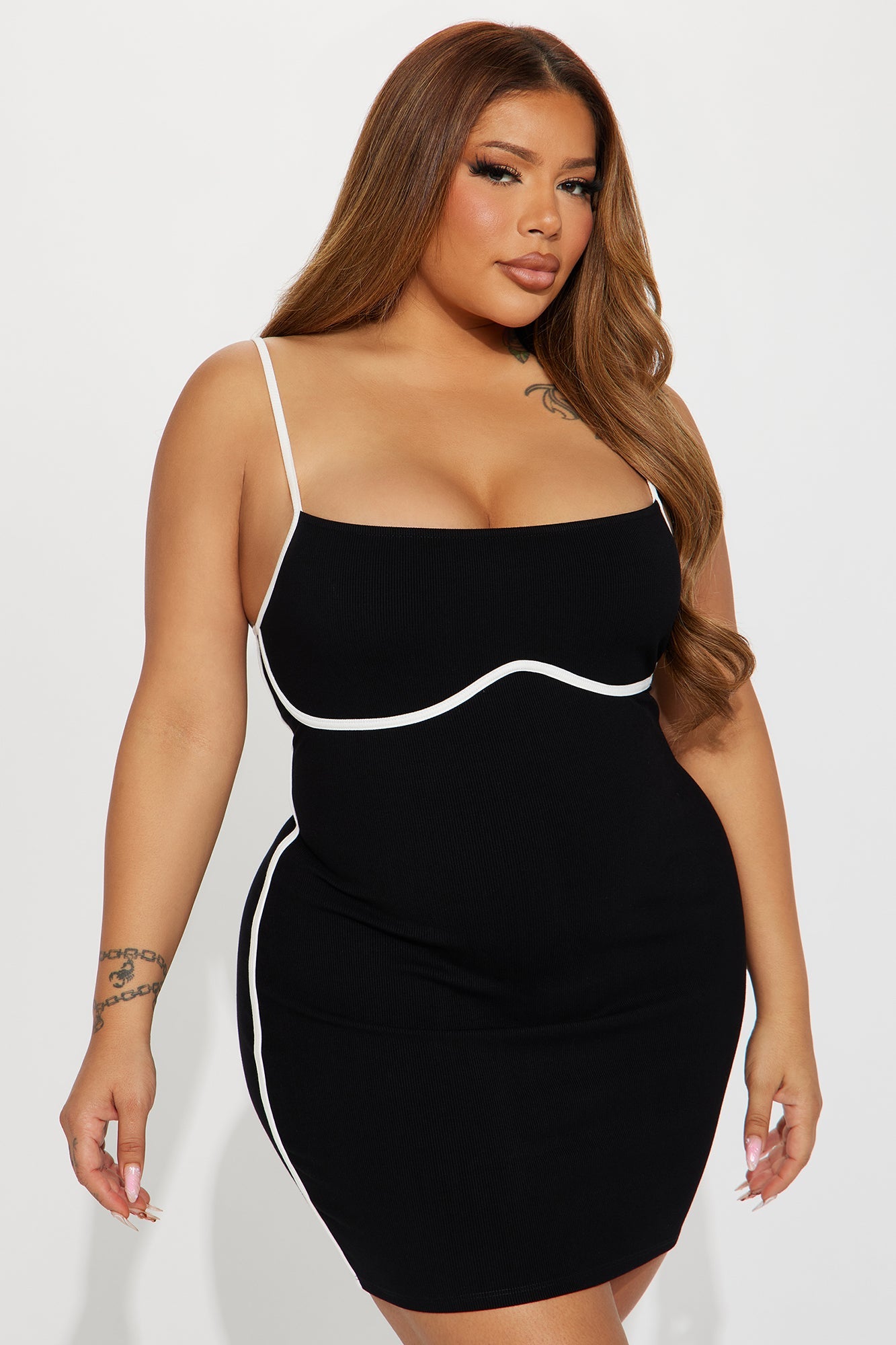 Lovergirl Ribbed Micro Mini Dress - Black/White