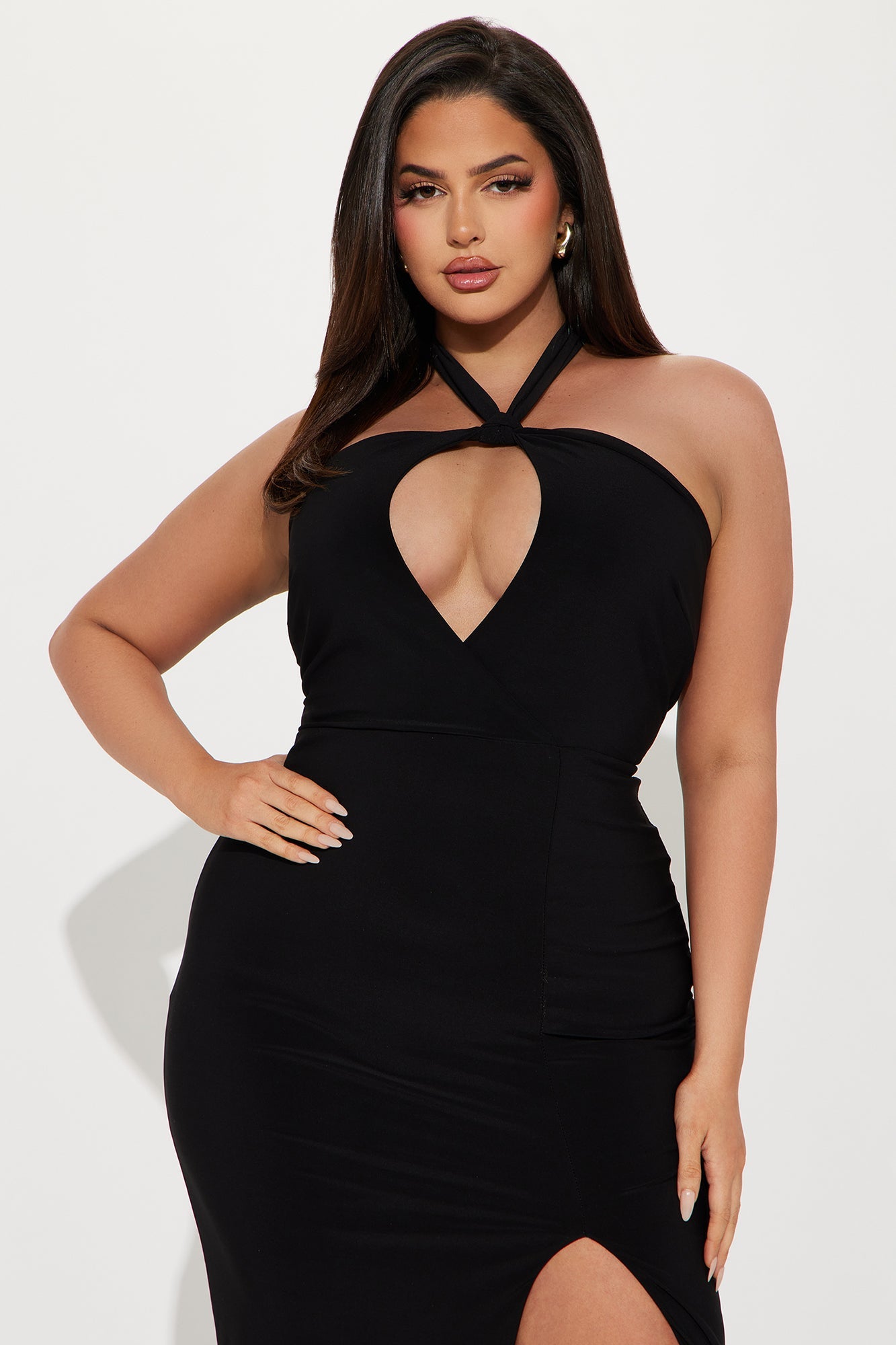 Bonbon Halter Maxi Dress - Black