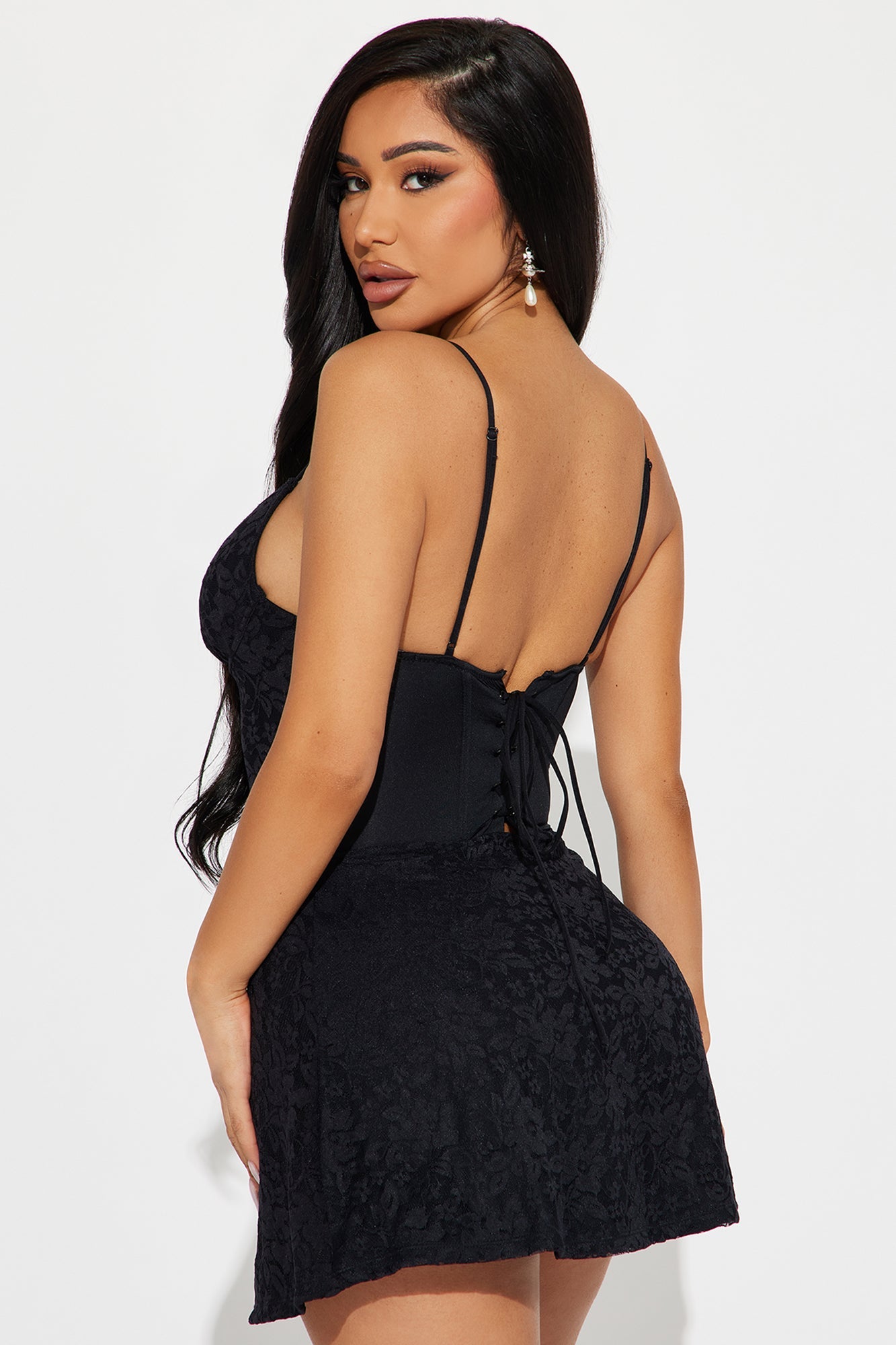 Daniella Lace Mini Dress - Black