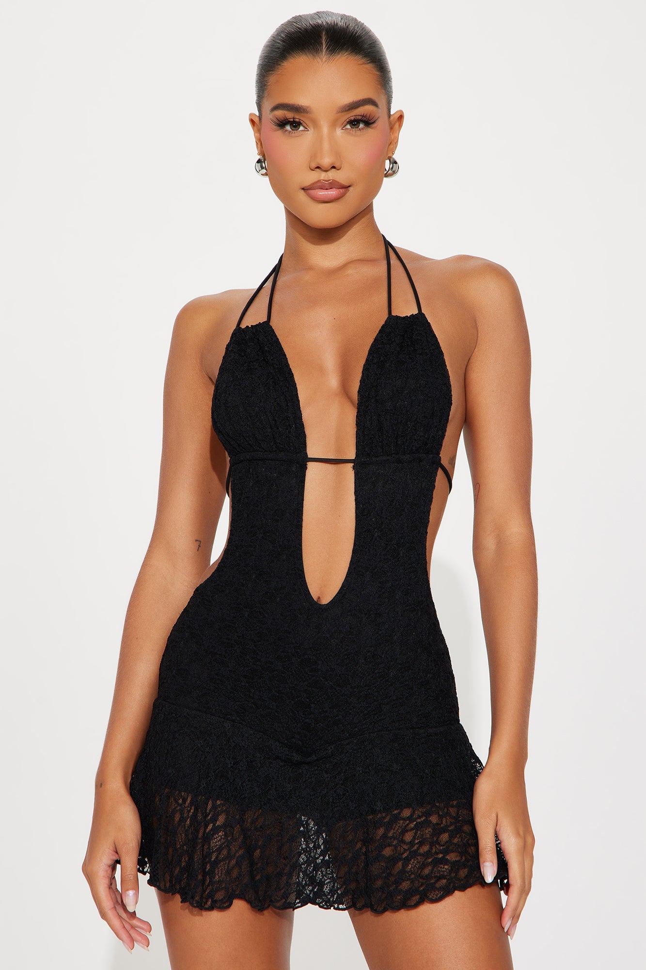 Ellory Lace Micro Mini Dress - Black