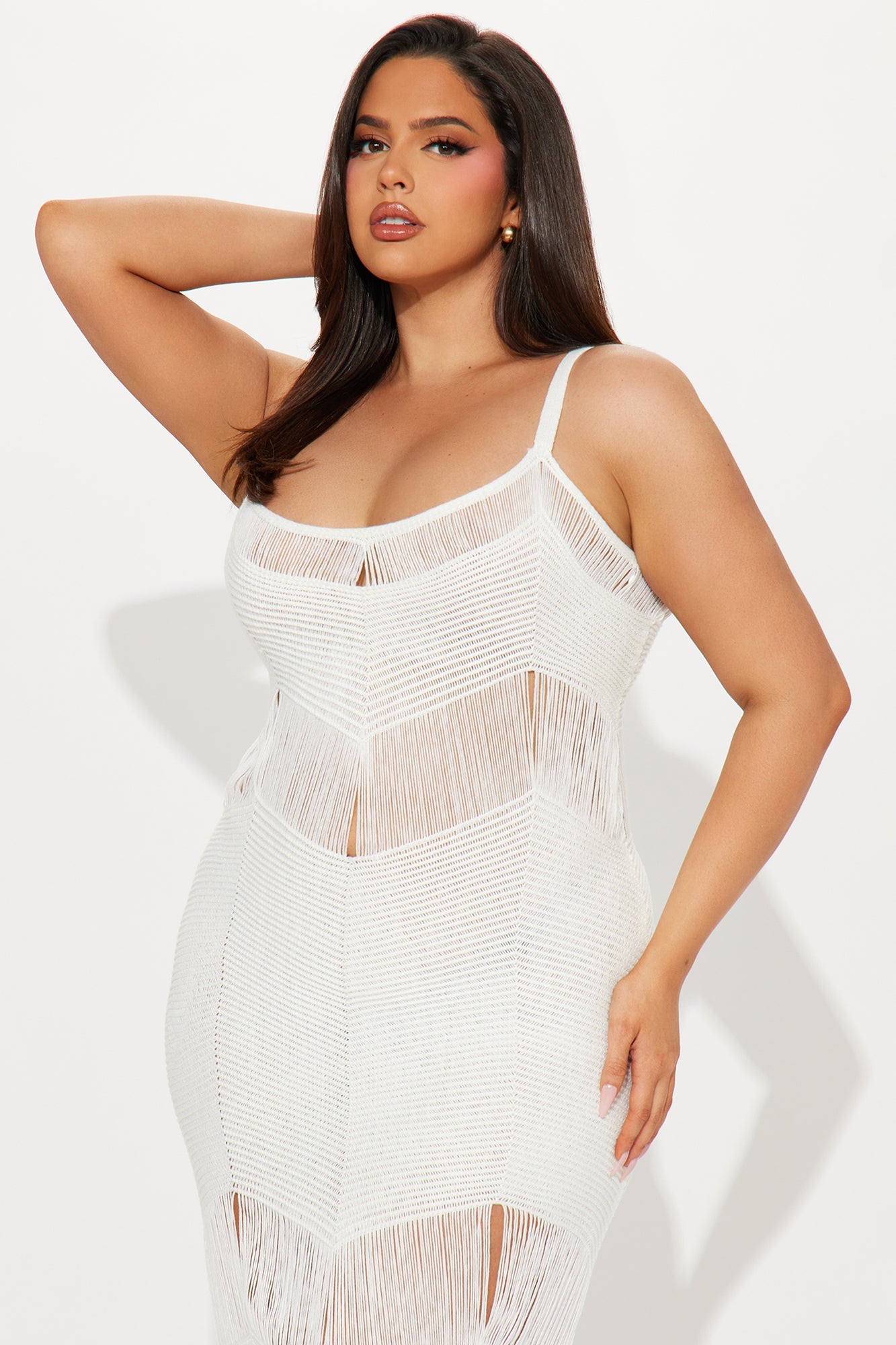 Ocean Front Knit Maxi Dress - White