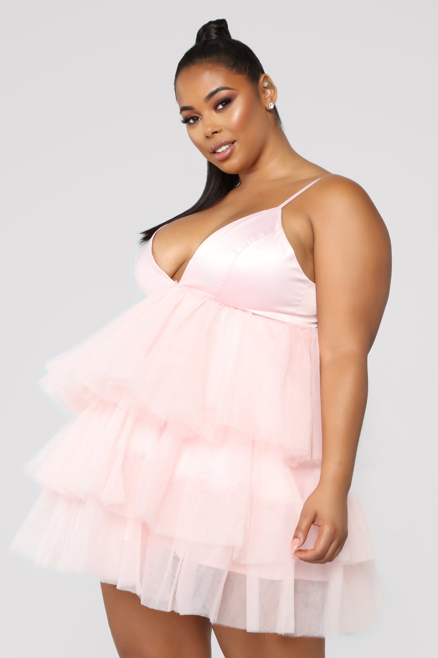 She Bad Ruffle Dress - Blush