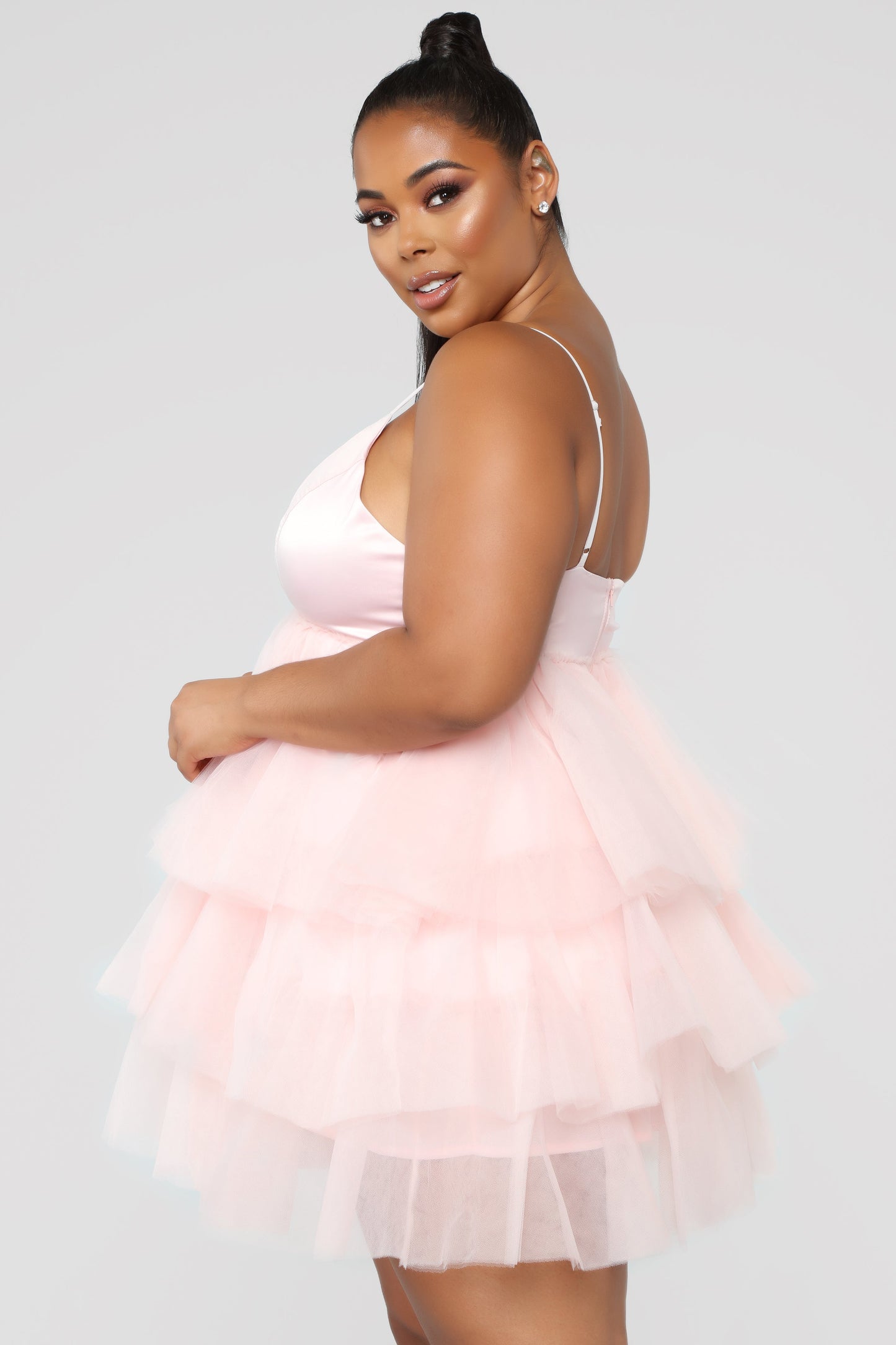 She Bad Ruffle Dress - Blush