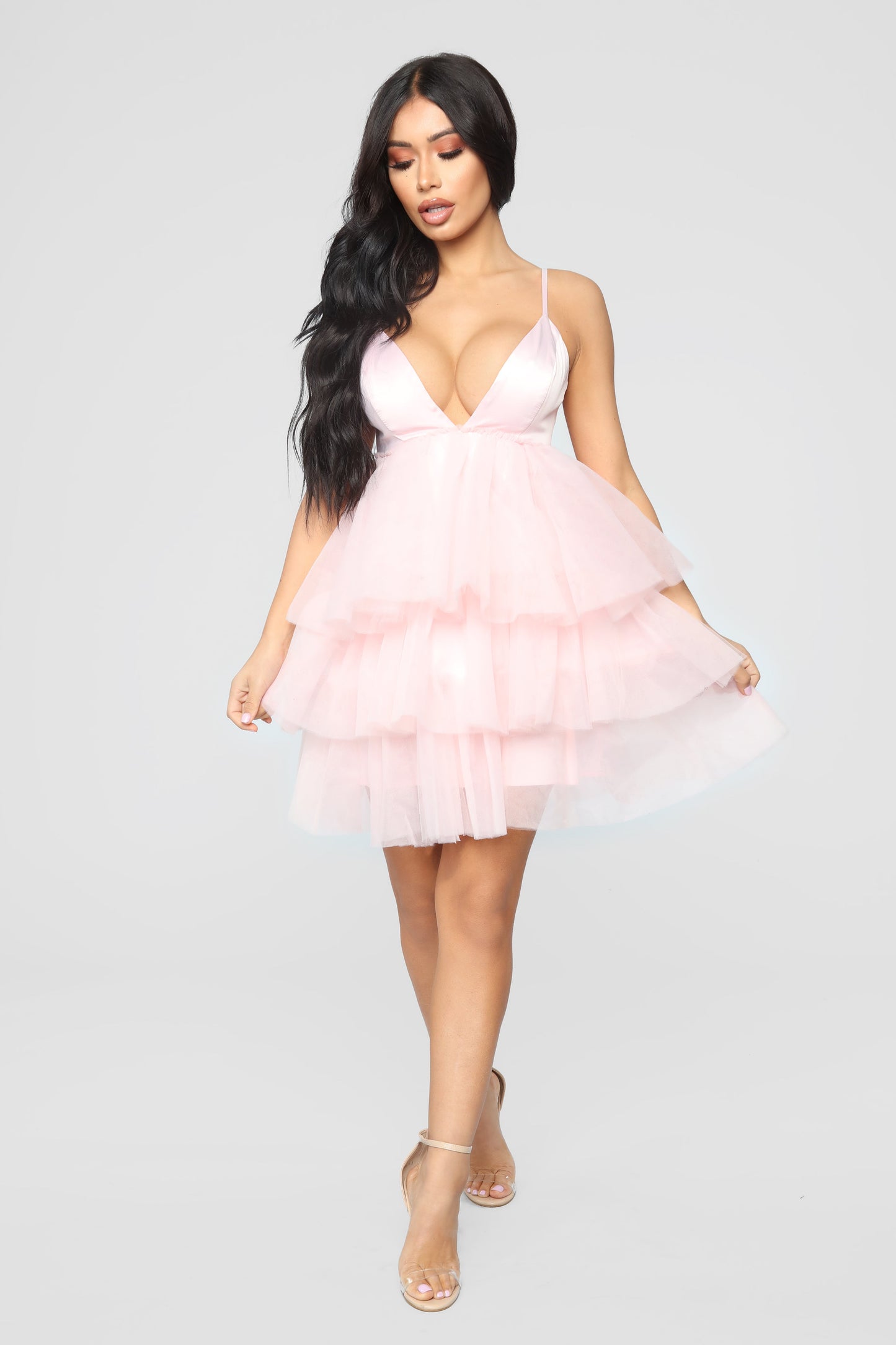 She Bad Ruffle Dress - Blush