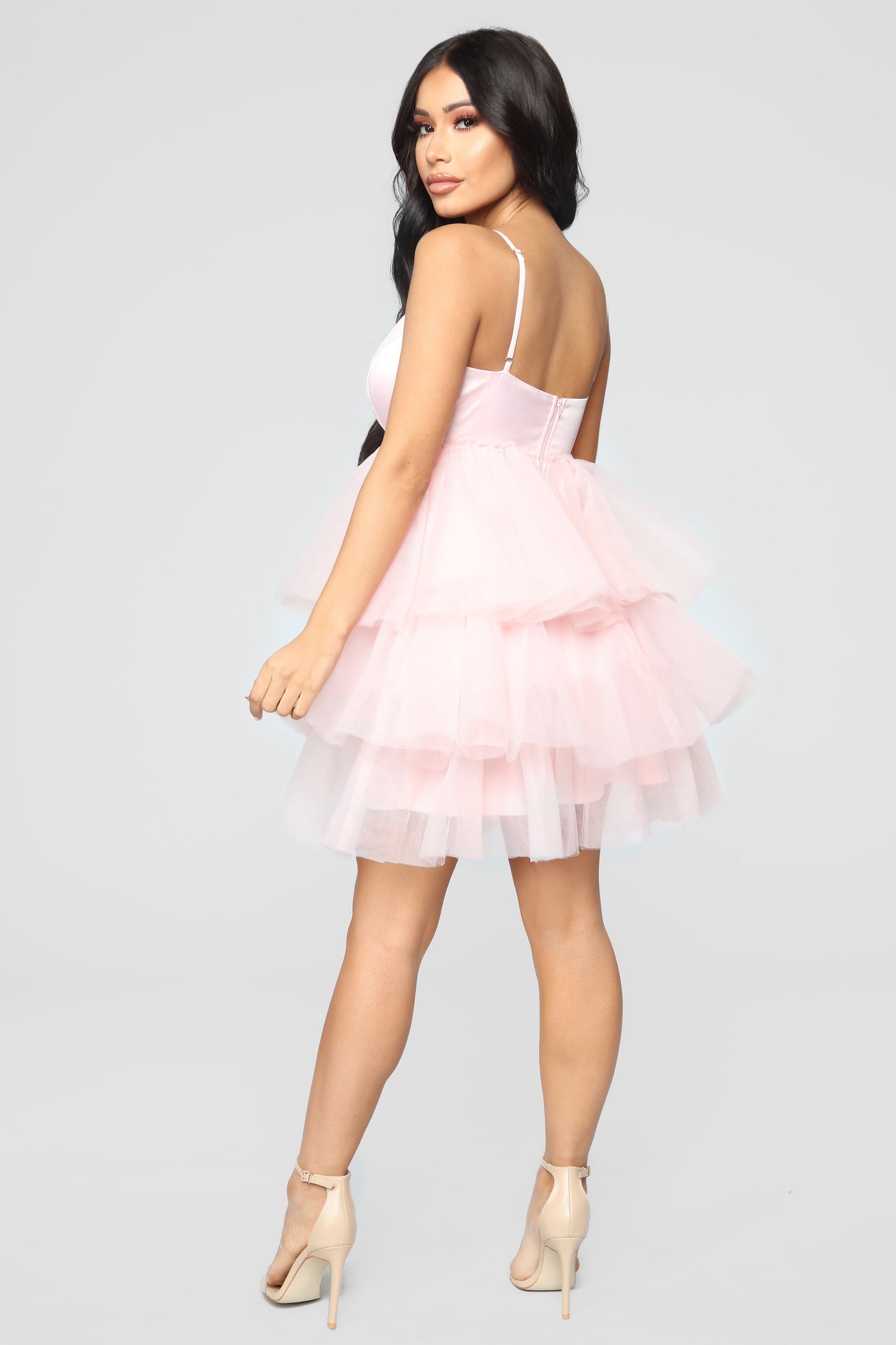 She Bad Ruffle Dress - Blush