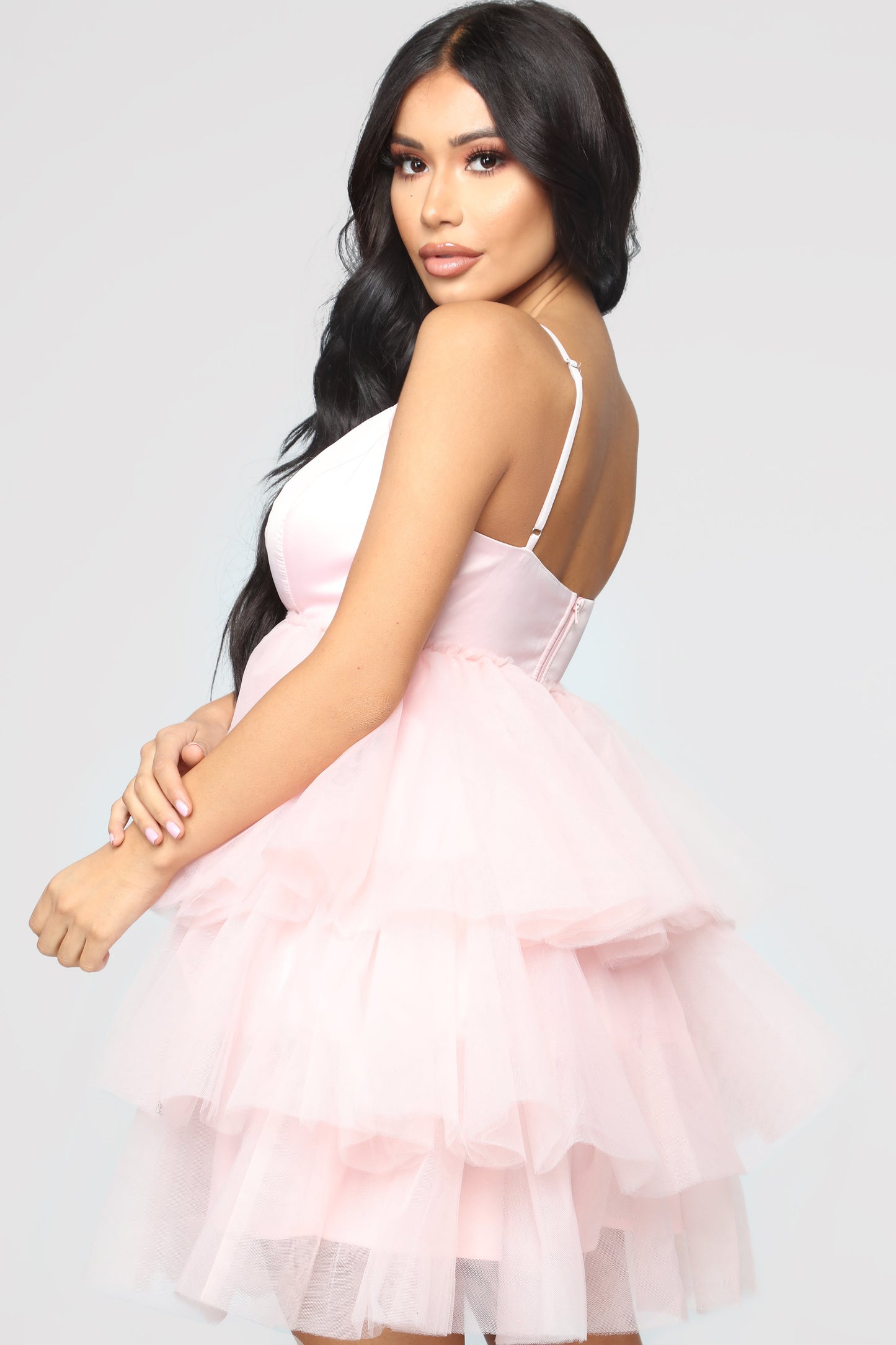 She Bad Ruffle Dress - Blush