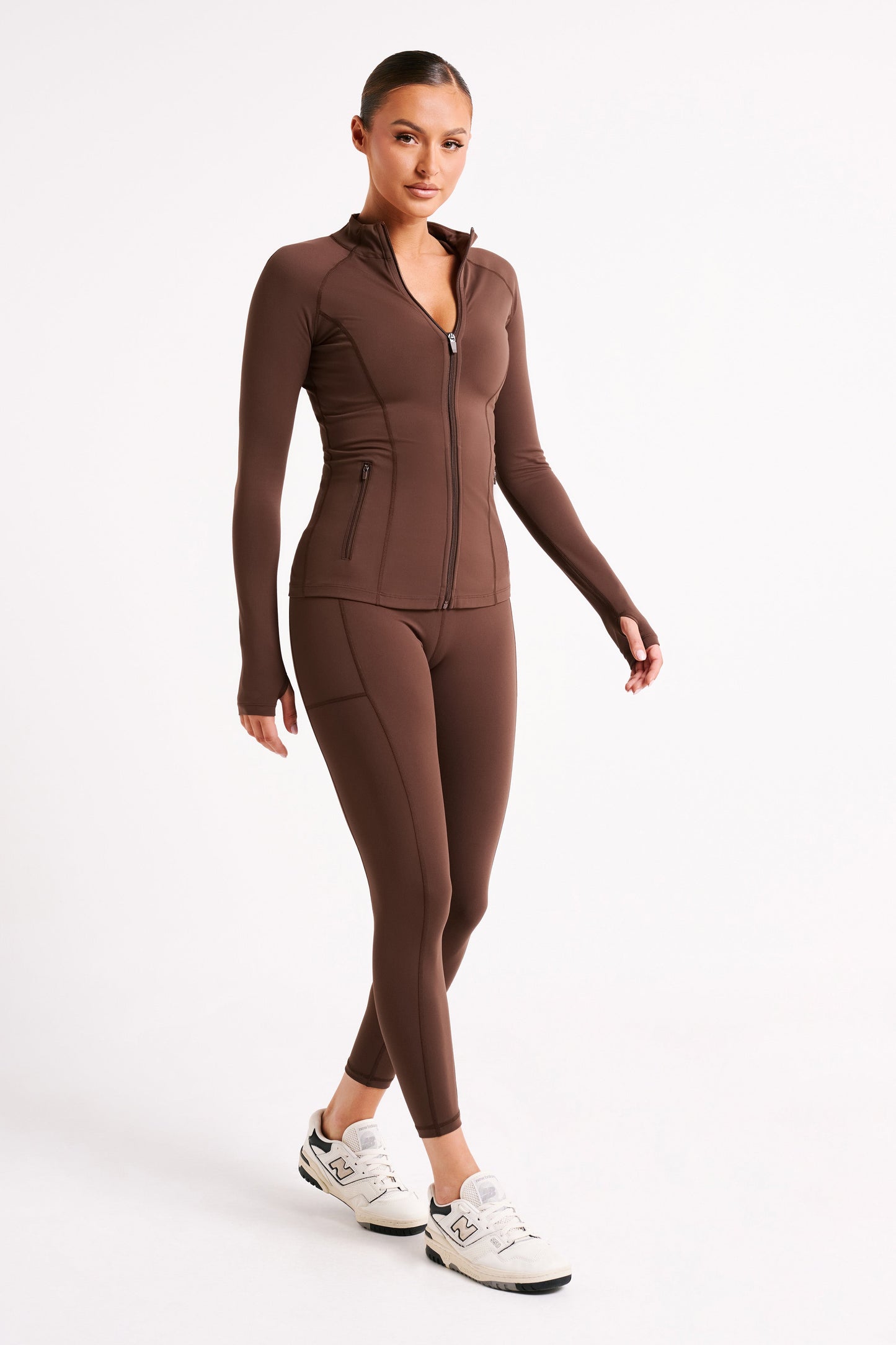 Luna Zip Up Jacket - Dark Chocolate