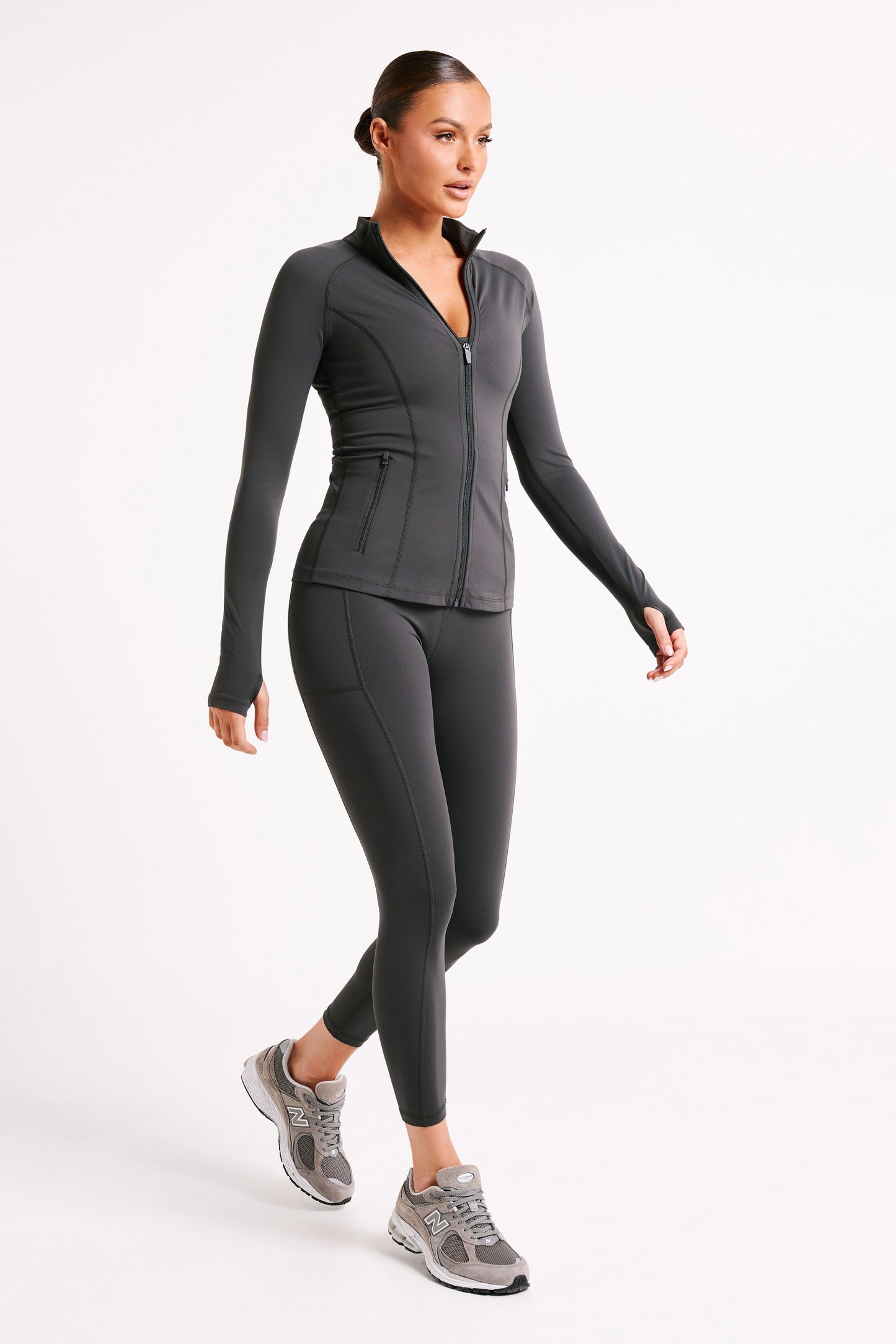 Luna Zip Up Jacket - Charcoal