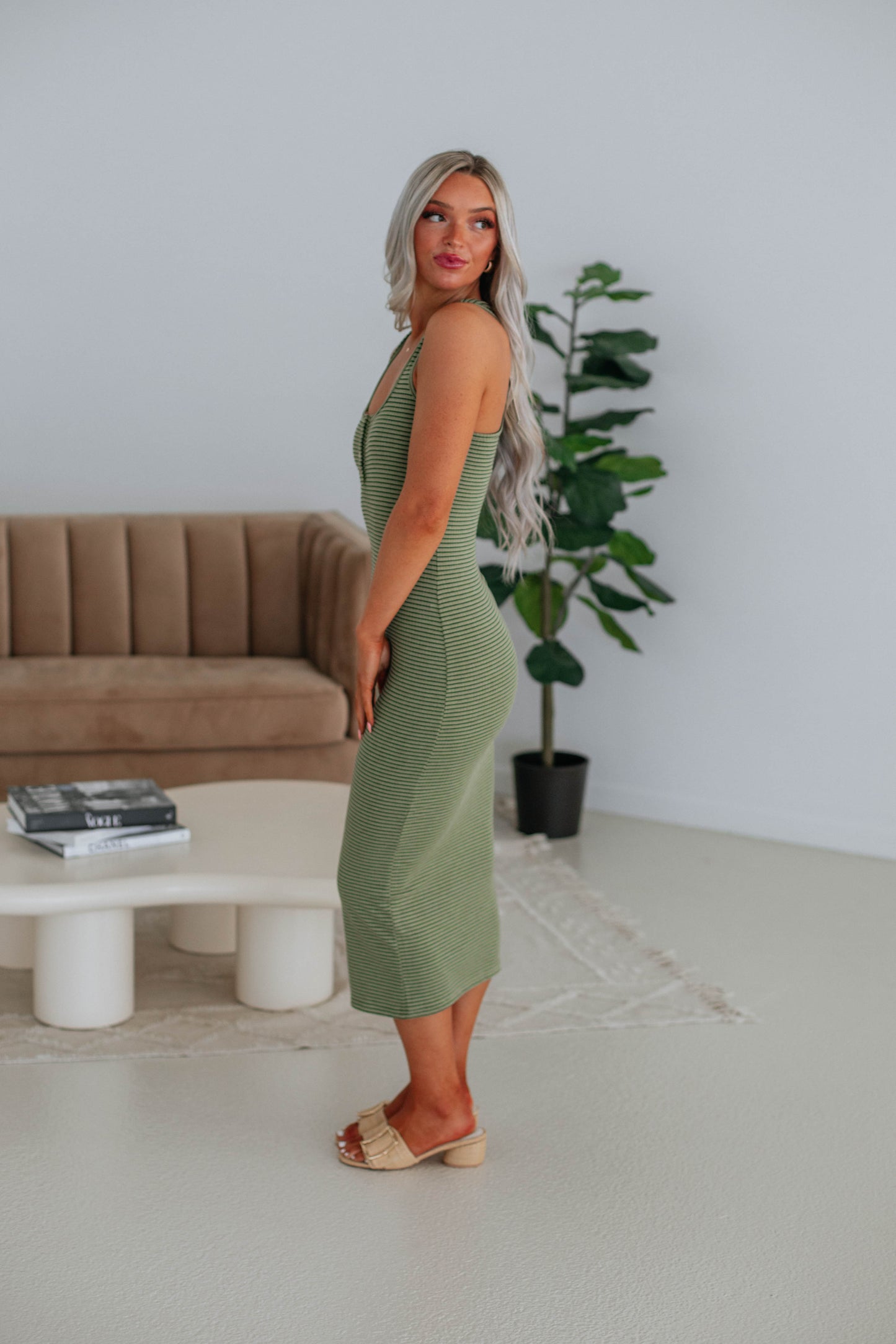 Marsha Midi Dress - Avocado