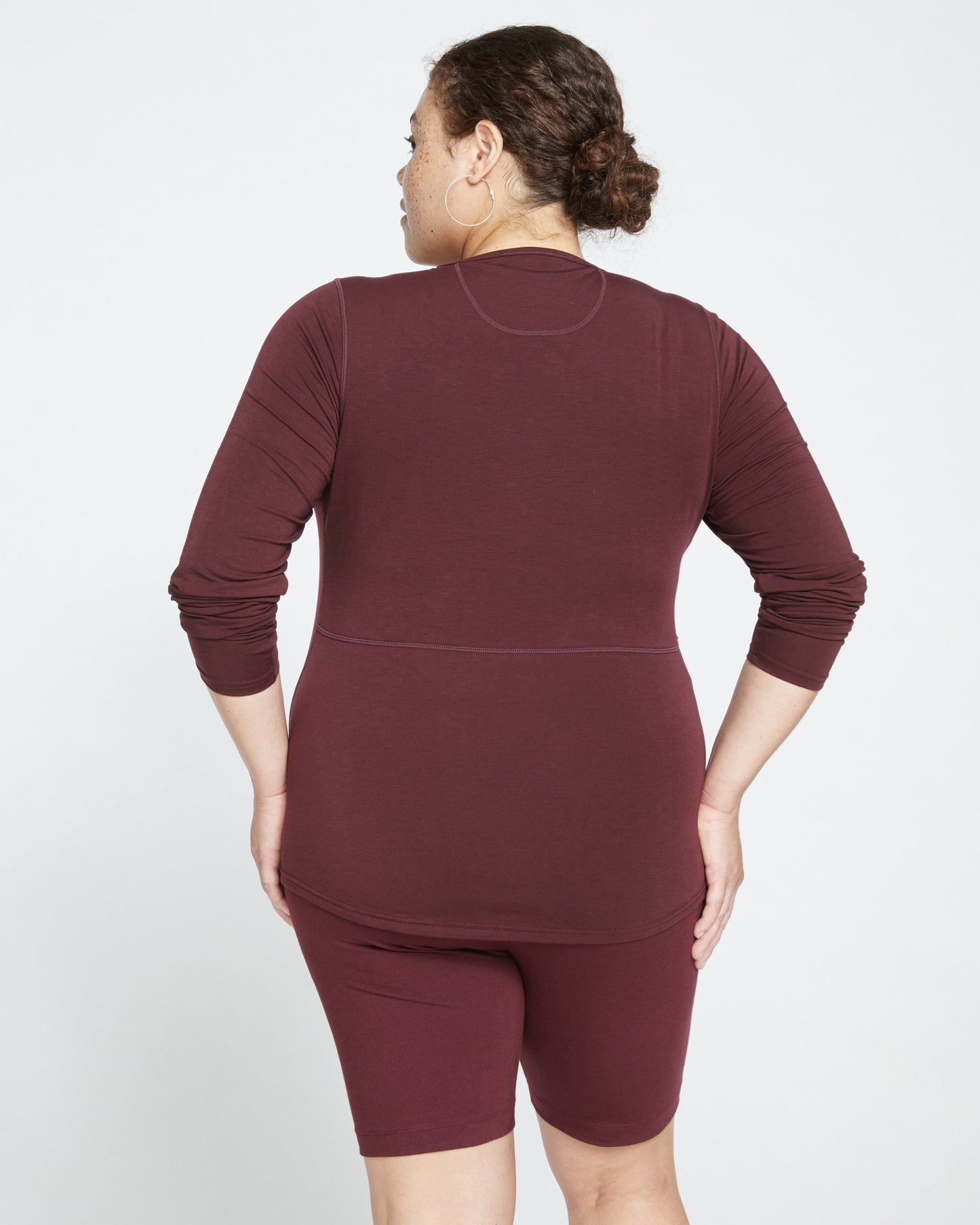 Mia Long Sleeve Movement Tee - Black Cherry