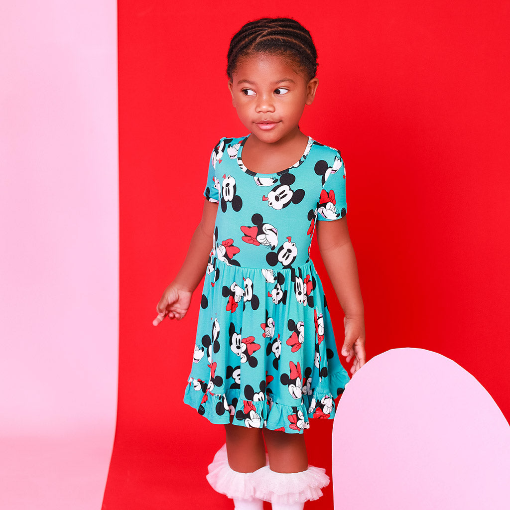 Smooches Short Sleeve Ruffled Twirl Dress