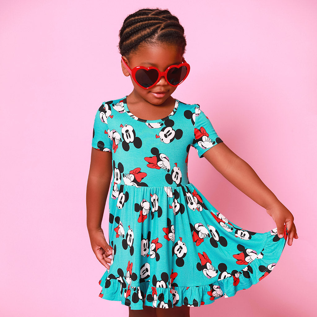 Smooches Short Sleeve Ruffled Twirl Dress