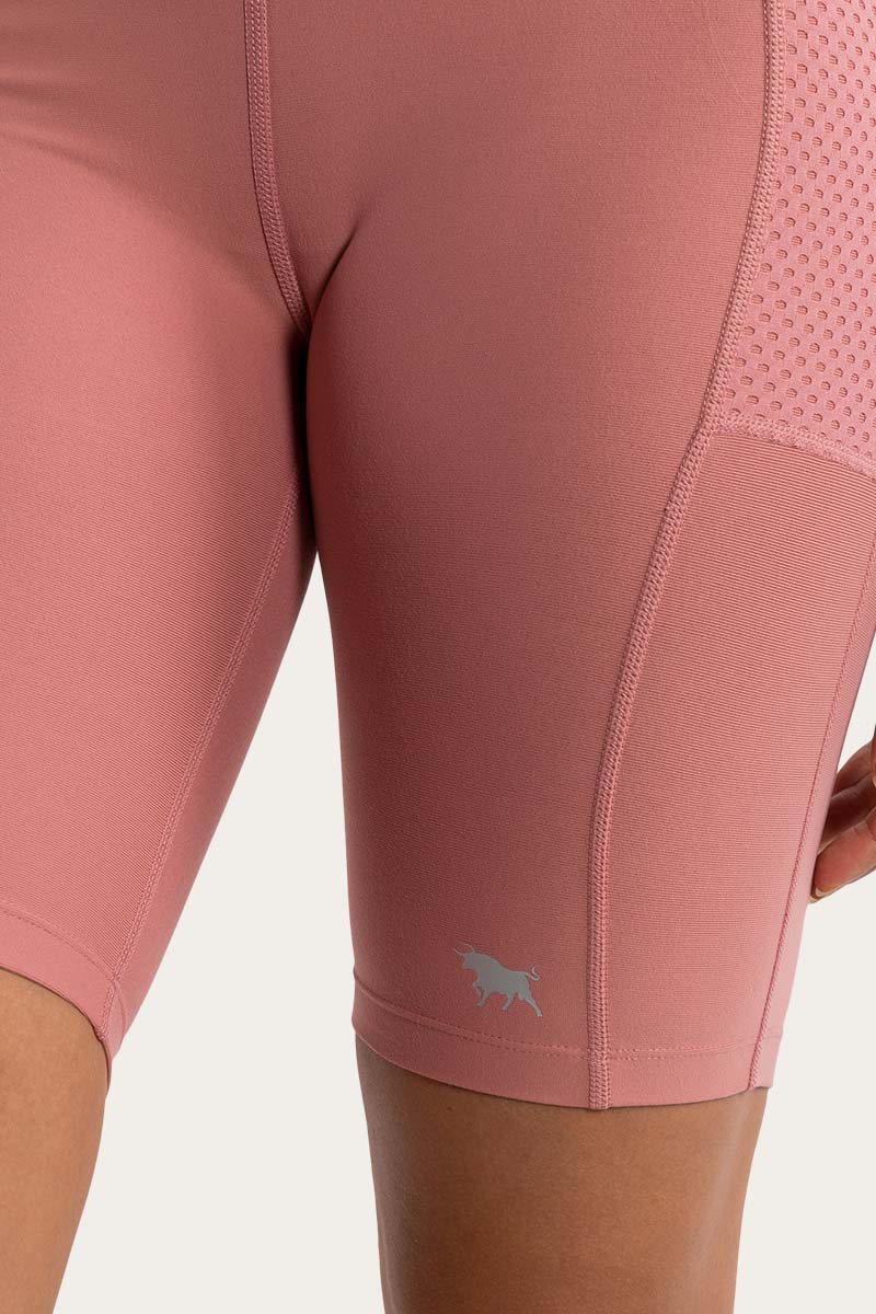 Camryn Womens High Rise Bike Pant - Dusty Rose