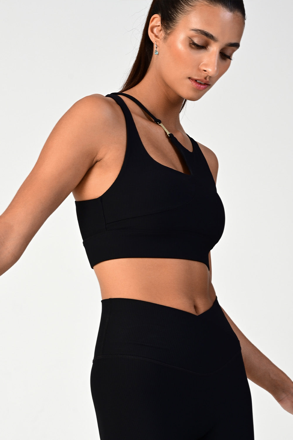Melrose Black Ribbed Bra