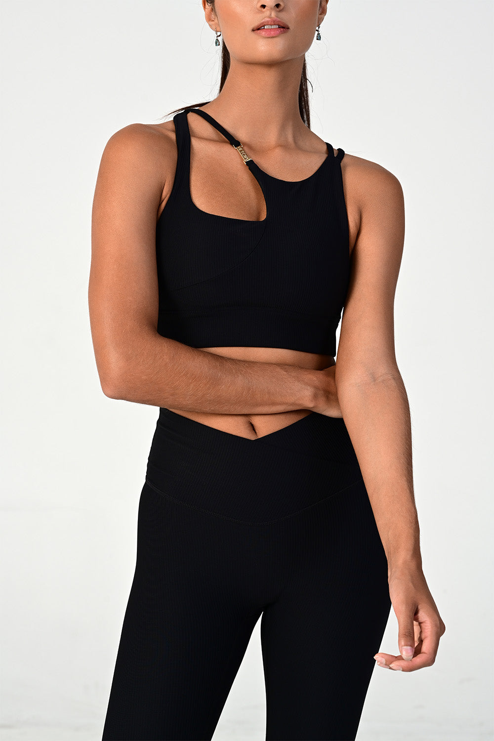 Melrose Black Ribbed Bra