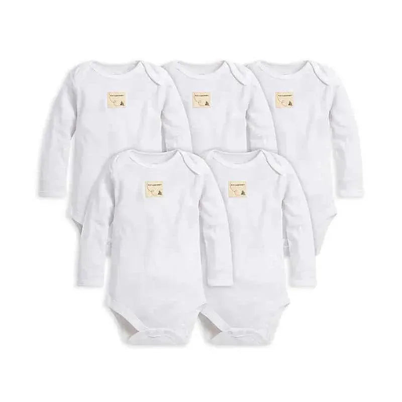 Burt's Bees Baby Essentials Long Sleeve Bodysuit 5-Pack Preemie