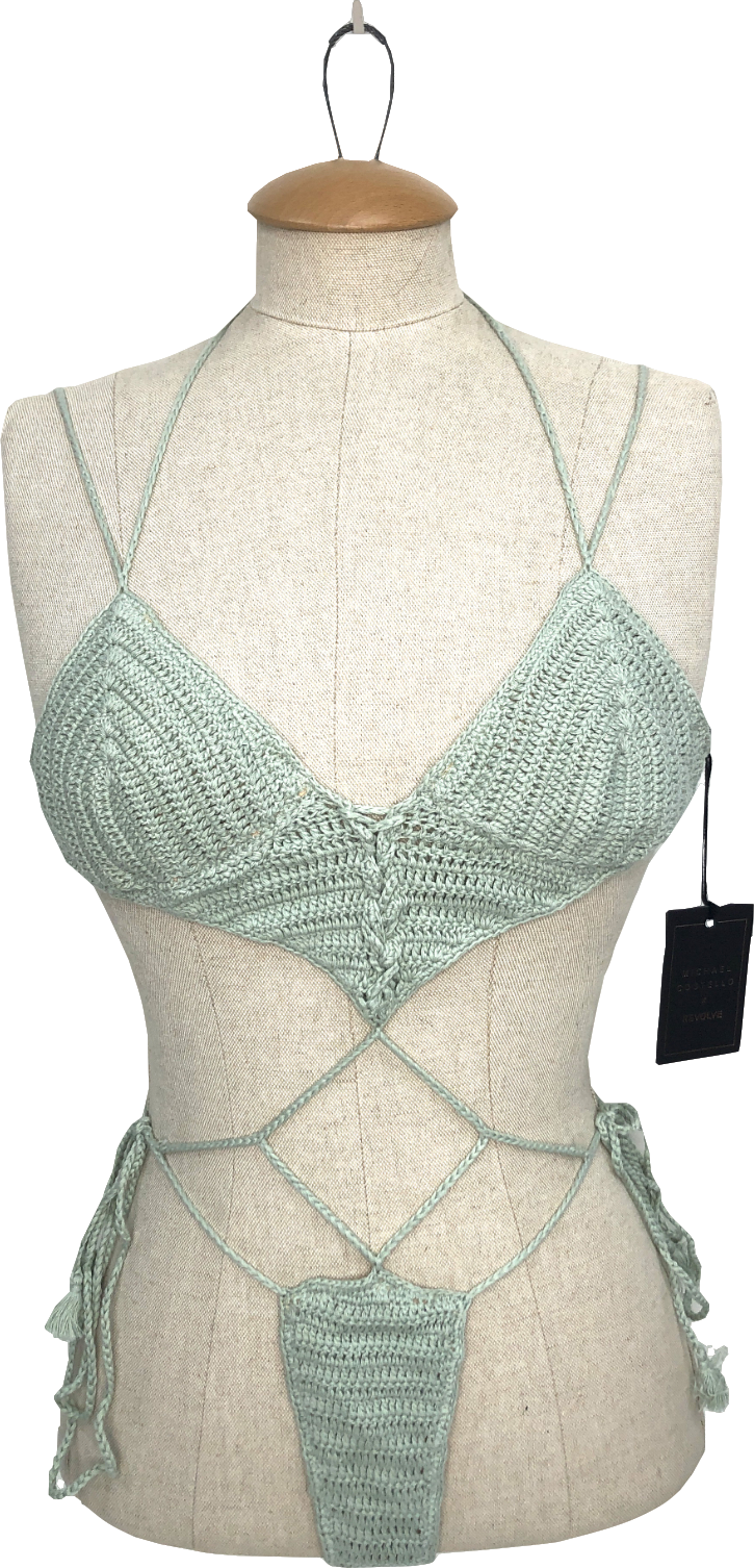 REVOLVE Green Michael Costello Crochet One Piece UK XXXS