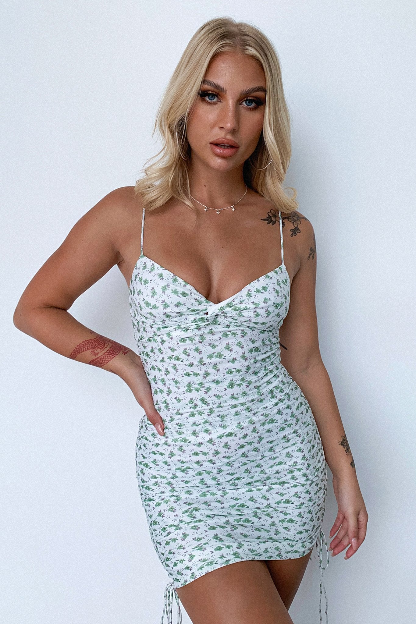 Flora Dress - Green Floral
