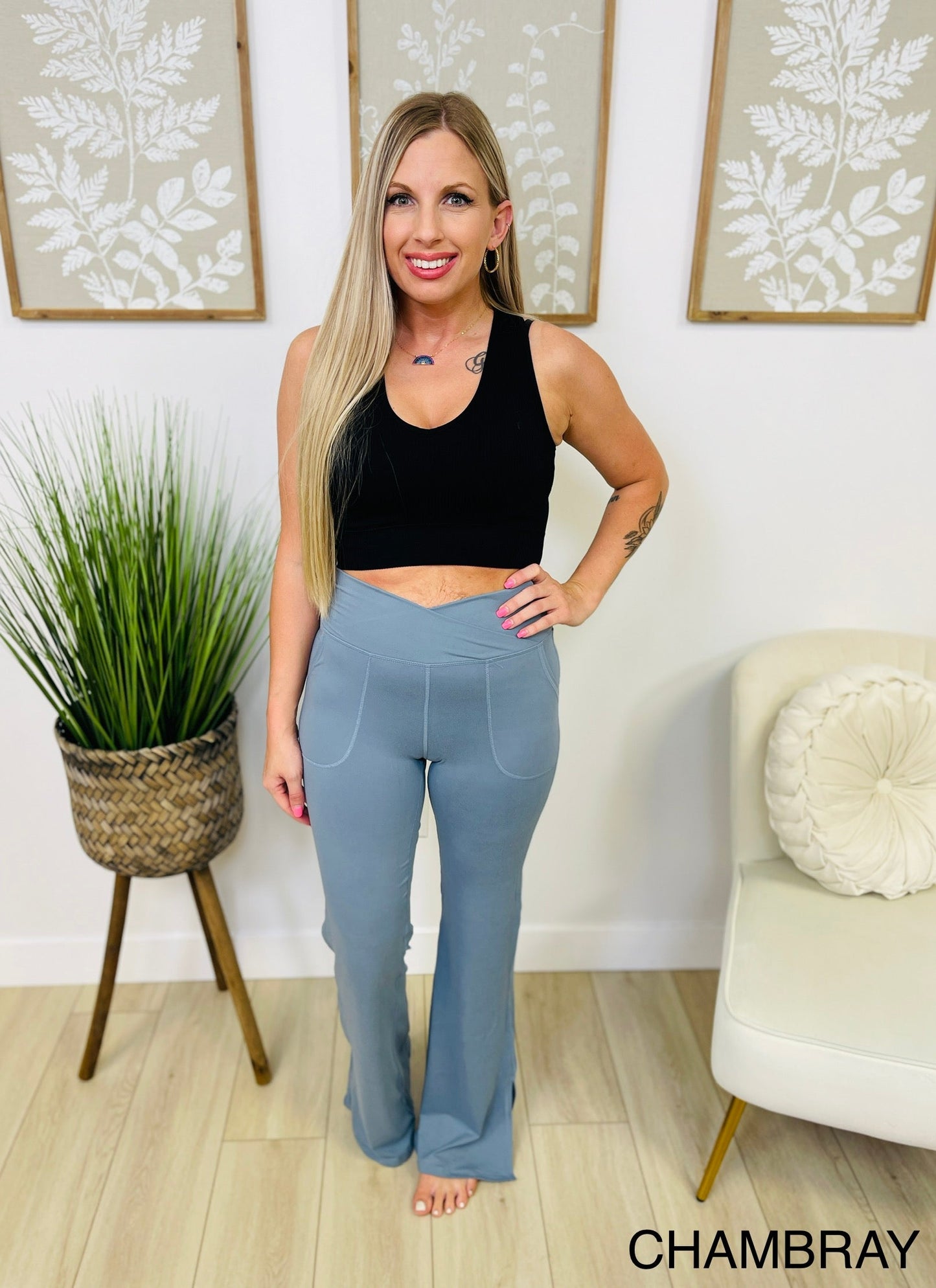 RESTOCK!! DOORBUSTER! PLUS/REG CROSS OVER WAISTBAND Yoga Pants-Multiple Colors!