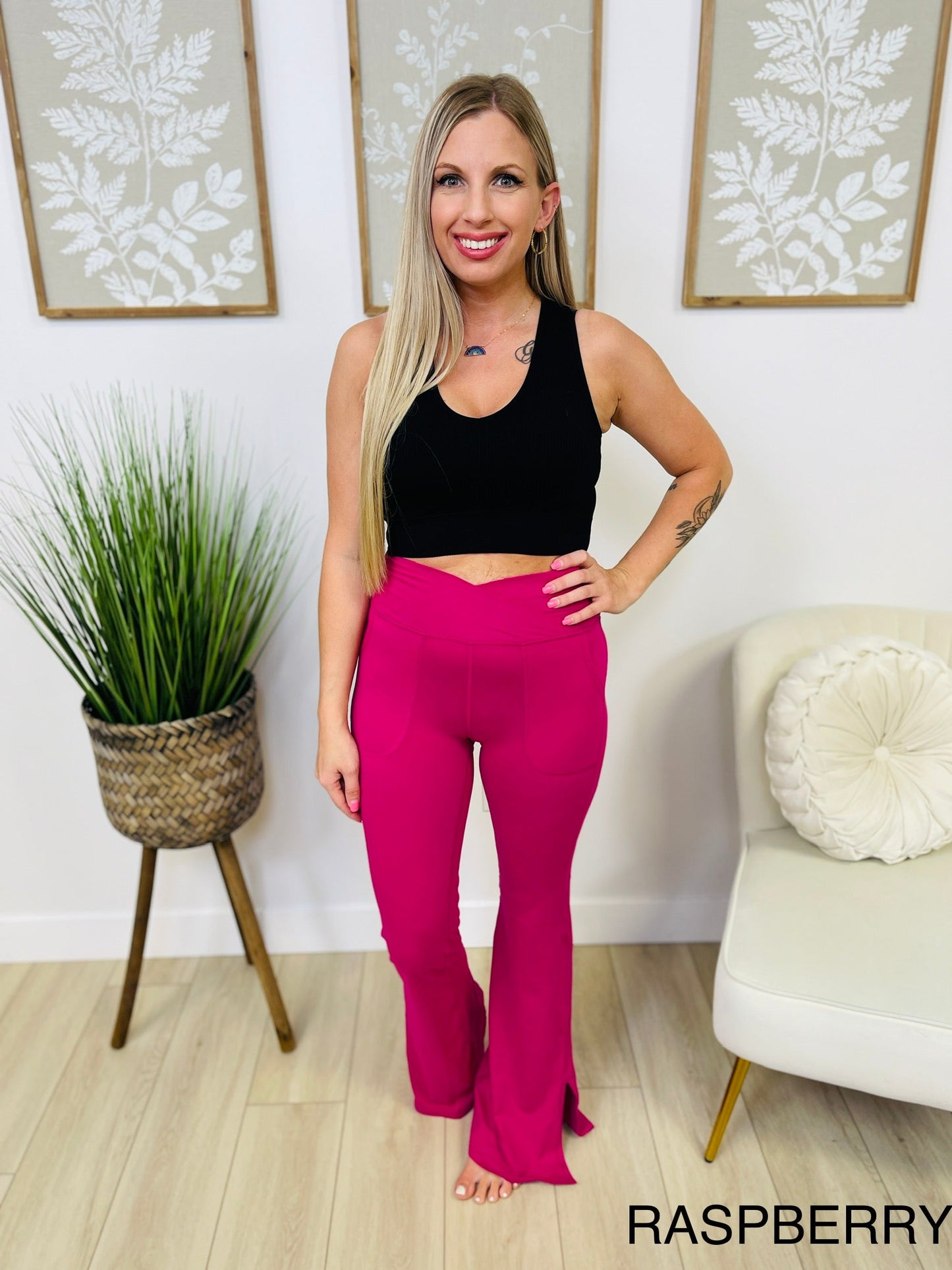 RESTOCK!! DOORBUSTER! PLUS/REG CROSS OVER WAISTBAND Yoga Pants-Multiple Colors!