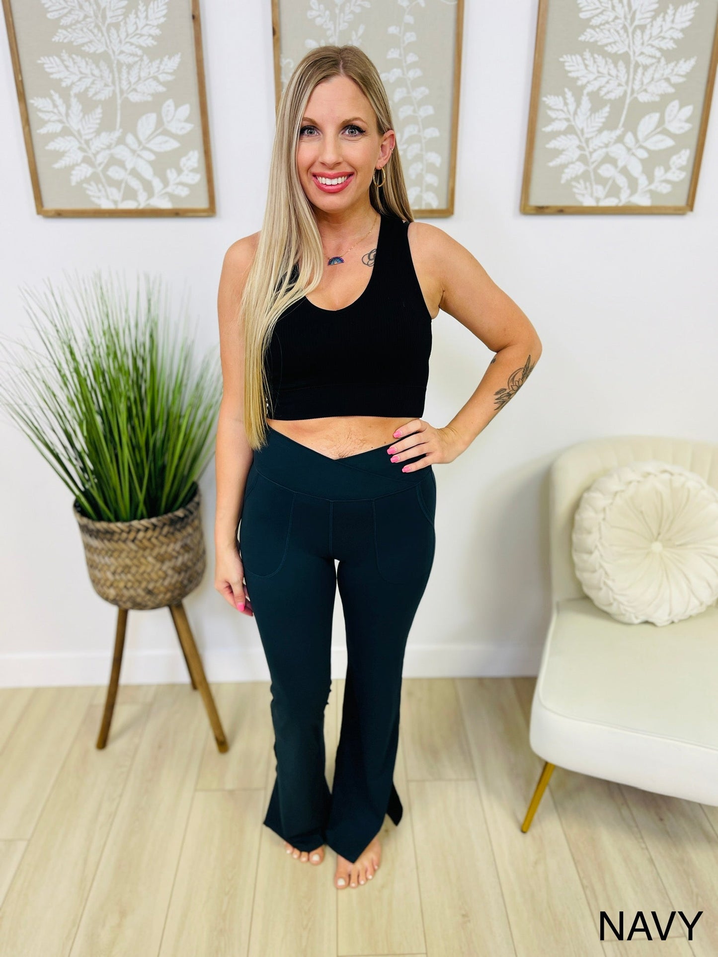 RESTOCK!! DOORBUSTER! PLUS/REG CROSS OVER WAISTBAND Yoga Pants-Multiple Colors!